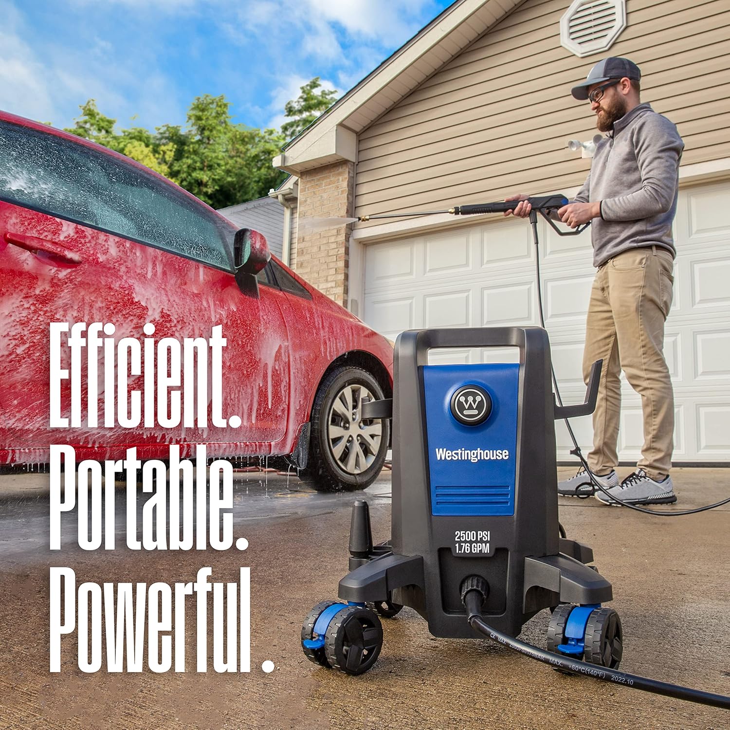 Westinghouse ePX3500 – Lavadora a presión eléctrica (2500 PSI) y limpiador de limpieza a presión Oxy Solve House y Siding (1 galón)