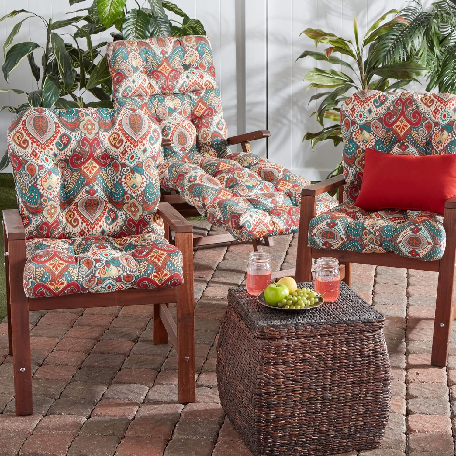 Greendale Home Fashions Juego de cojines para asiento y respaldo de silla, 2 unidades (paquete de 1), desierto pintado