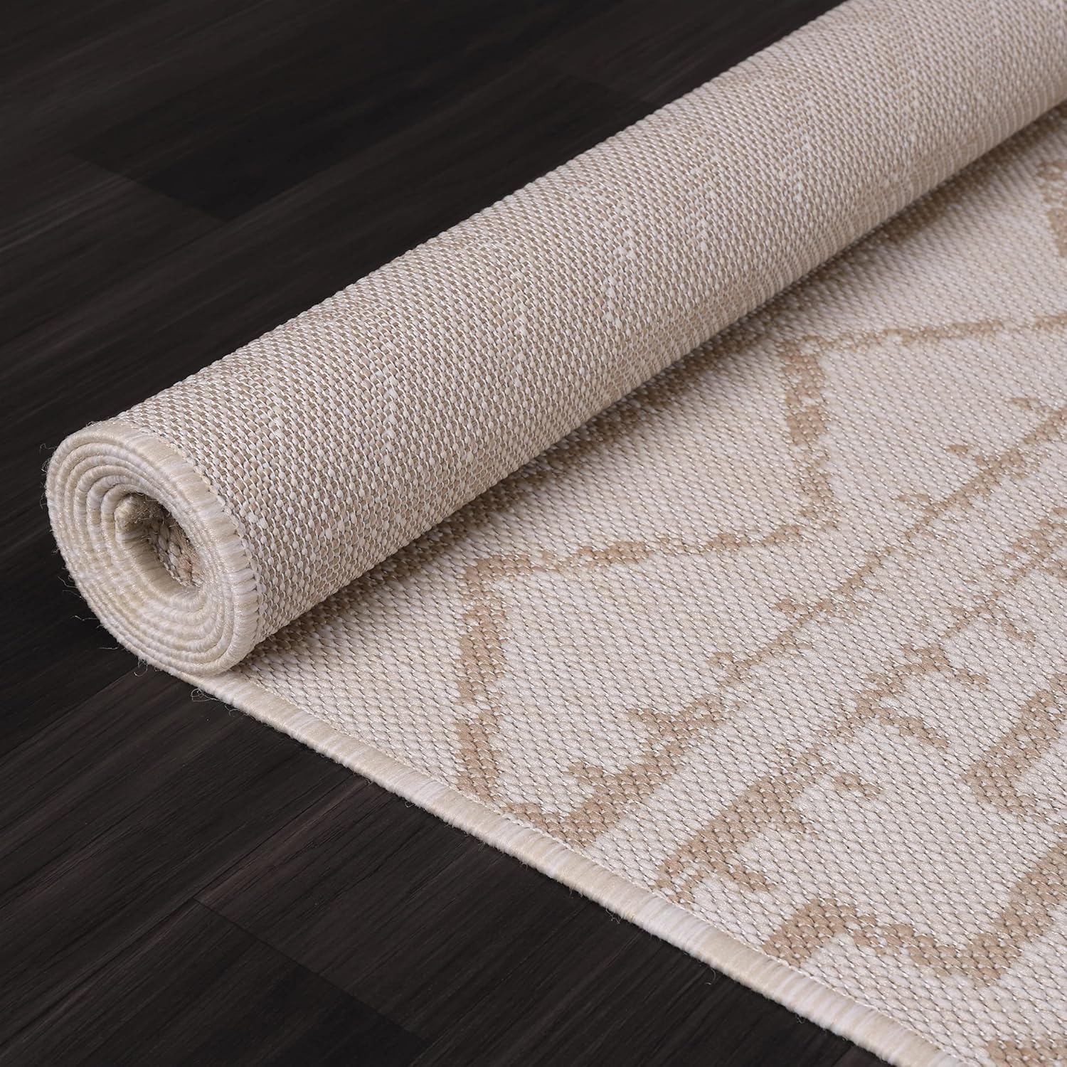 Beverly Rug Waikiki Collection  Alfombras para interiores y exteriores, color beige, blanco, azul, gris, gris oscuro, 5 x 8 pies (1.53 x 2.44 m), 6