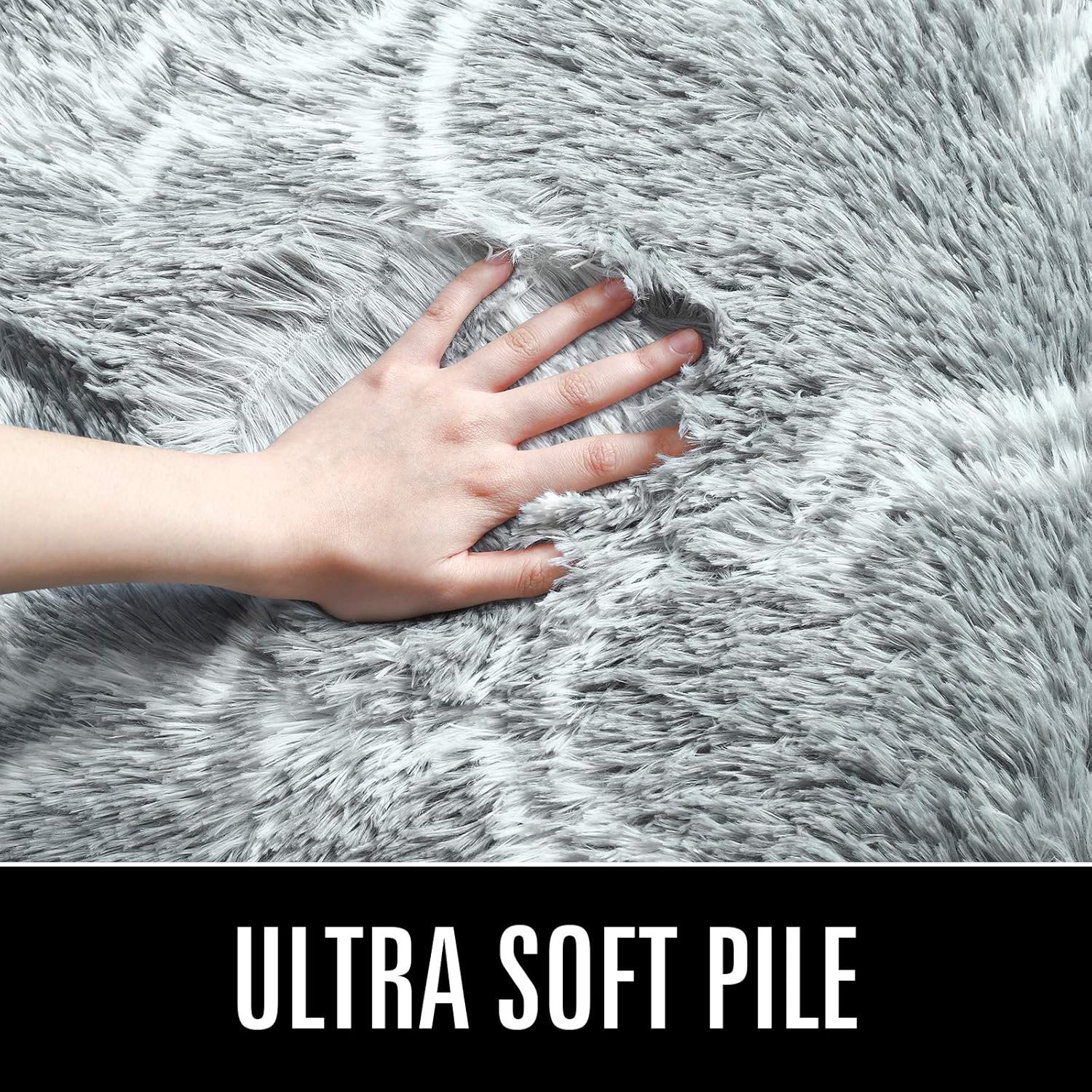 LOCHAS – Alfombra de lujo para interior, moderna, de felpa, esponjosa, extrasuave y cómoda, geométrica marroquí, para dormitorio, sala de estar,