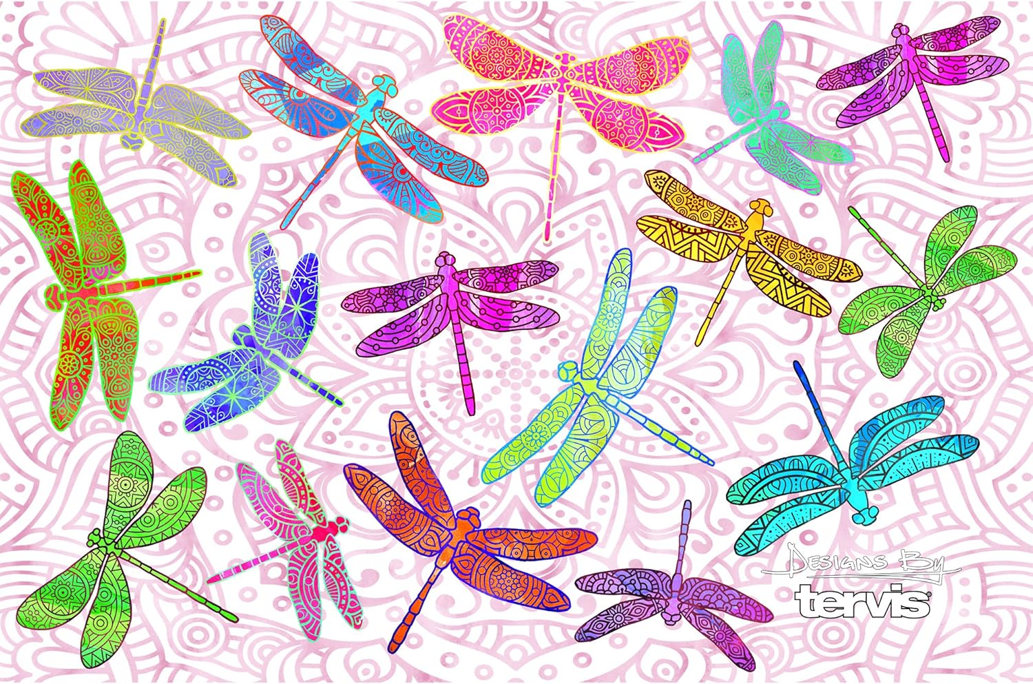 Dragonfly Mandala – Vaso de acero inoxidable de 30 onzas con tapa