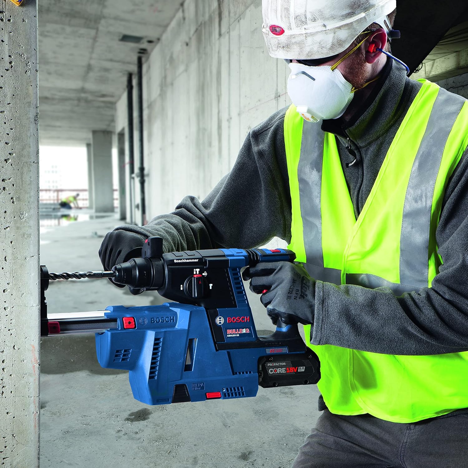 Bosch PROFACTOR GKS18V-25CB14 – Kit de sierra circular inalámbrica de 7-14 pulgadas, brazo fuerte de 18 V, incluye (1) batería de rendimiento