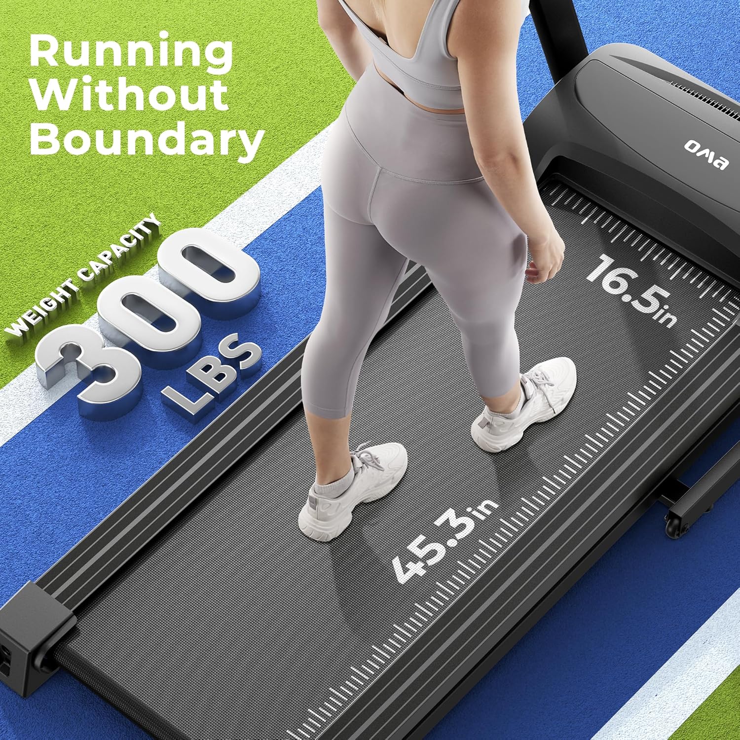 OMA Cintas de correr para gimnasio en casa, 3.0 HP de capacidad de 300 libras, caminadora plegable con inclinación ajustable, cubierta más grande,