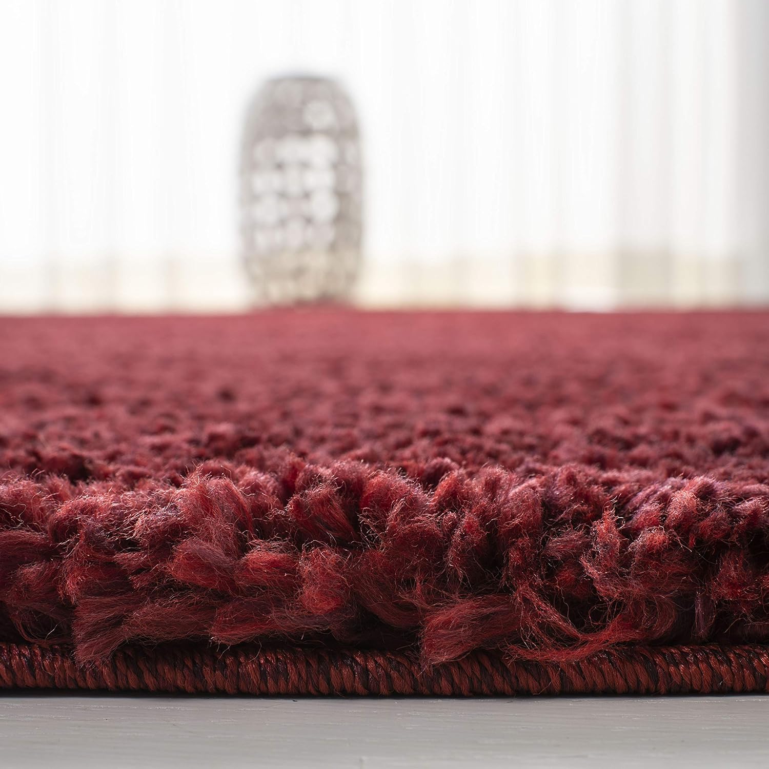 Safavieh August Shag Collection AUG900A – Alfombra moderna o contemporánea de peluche, 10 pies x 14 pies, Polipropileno, Burgundy