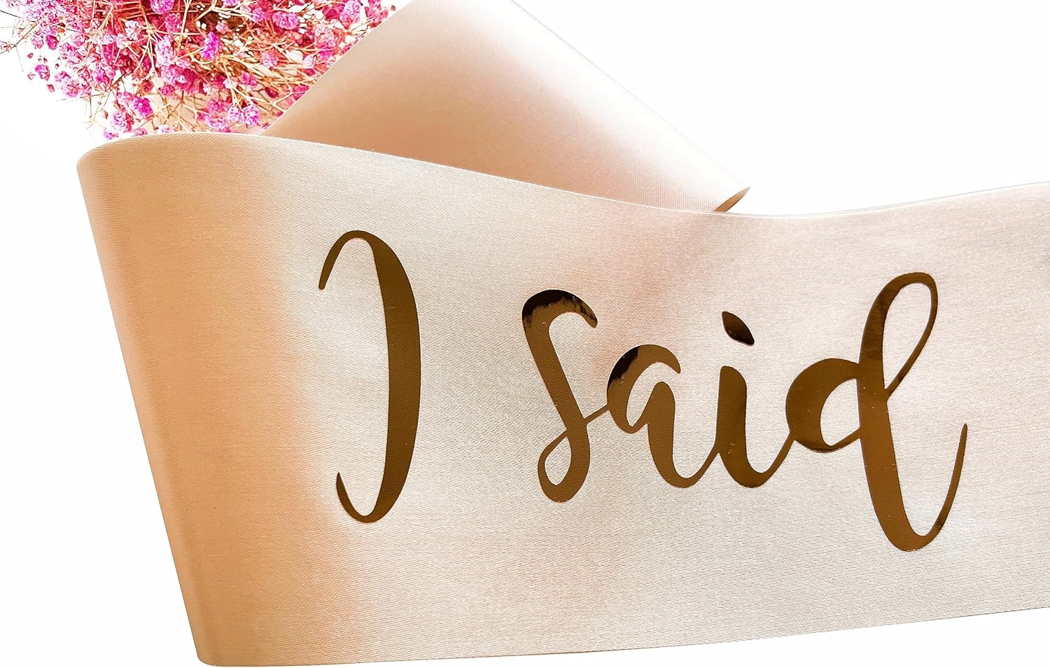Banda con texto en inglés “I Said Yes for Future Mrs, propuesta de compromiso, anuncio de boda, banda de despedida de soltera para novia
