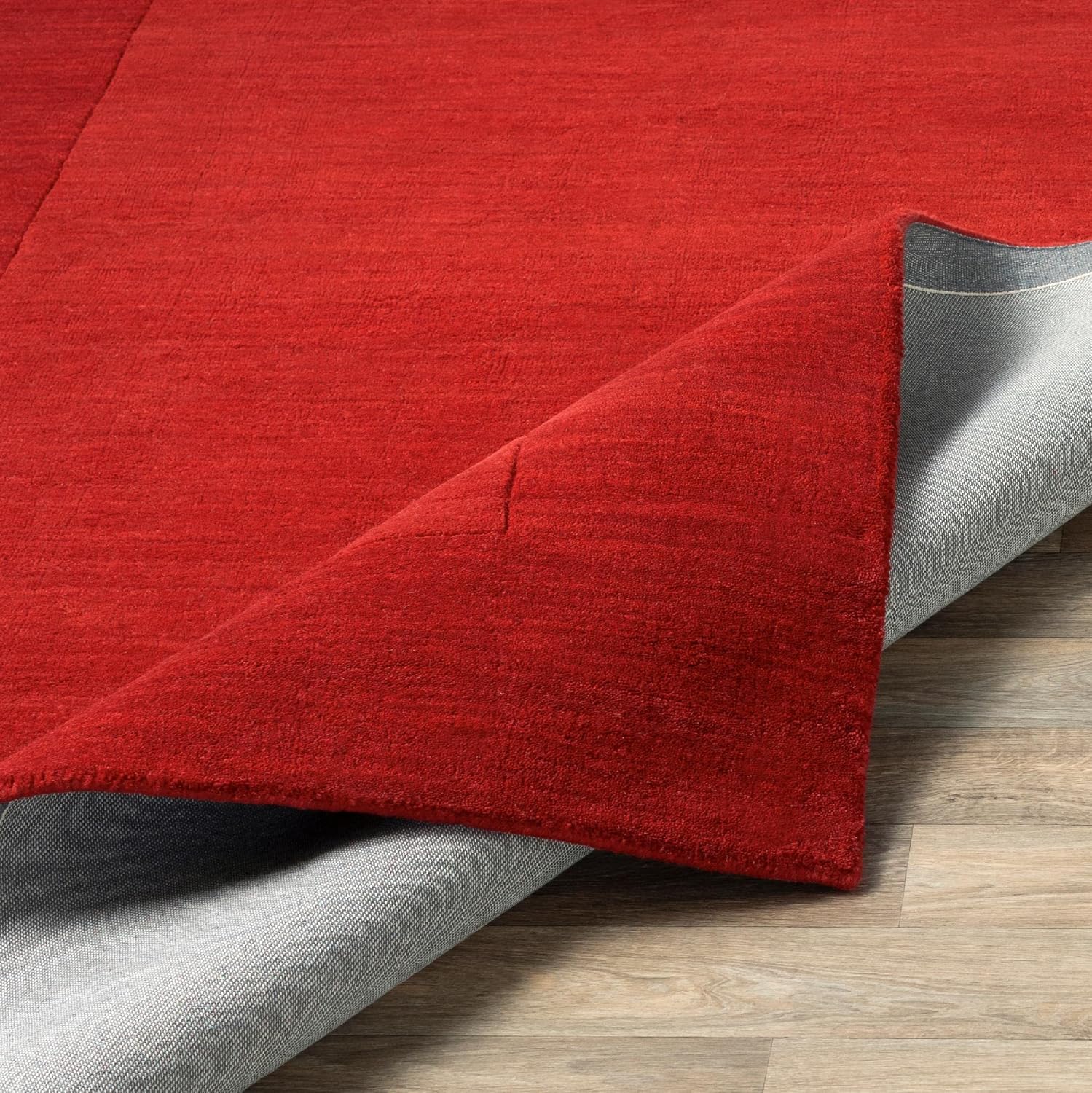 Mark&Day Alfombras de lana, 8×8, alfombra cuadrada de color rojo oscuro, alfombra roja para sala de estar, dormitorio o cocina (8 pies, cuadrada)