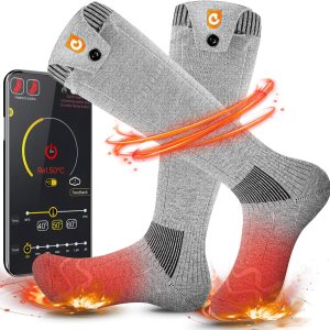 Calcetines térmicos para hombres y mujeres, 5000 mAh con control de aplicación, calcetines calentados por batería, recargables y lavables, Calcetines térmicos para hombres y mujeres, 5000 mAh con control de aplicación, calcetines calentados por batería, recargables y lavables,