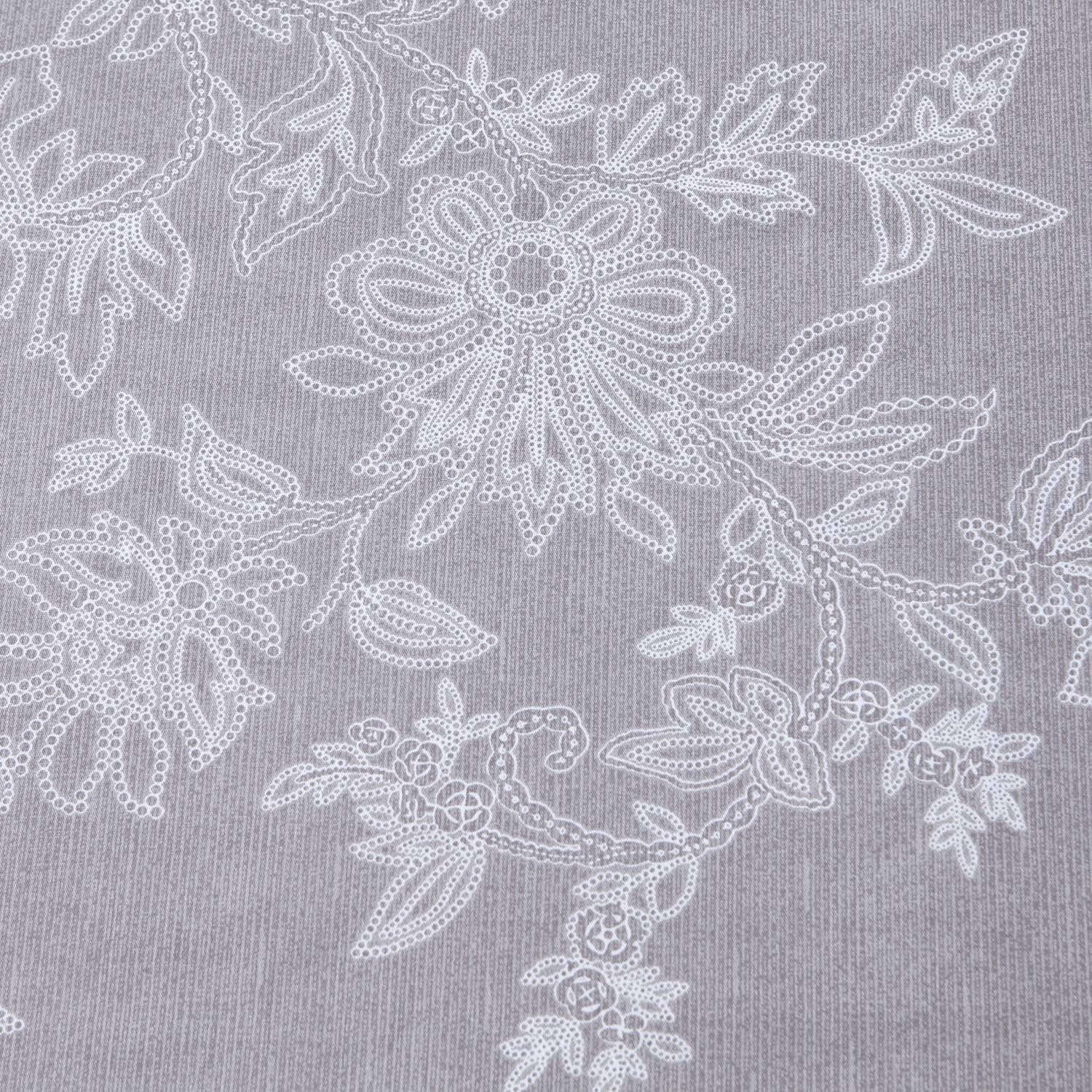 FADFAY Juego de sábanas King Farmhouse Bedding Shabby Floral Vintage Gray Ropa de cama 100% algodón súper suave, hipoalergénica, gris y blanco,
