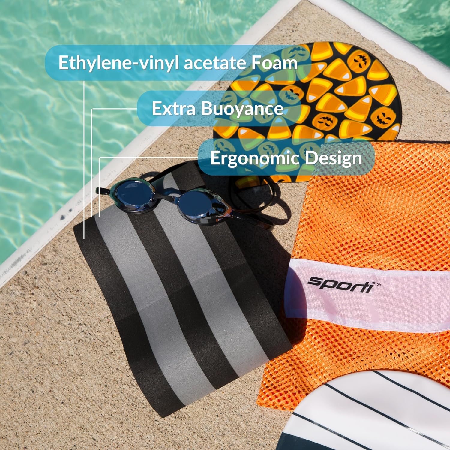 Sporti Boya unisex para adultos, 9.5 pulgadas de largo x 6 pulgadas de ancho, flotador de piernas para entrenamiento de natación – Ayuda de