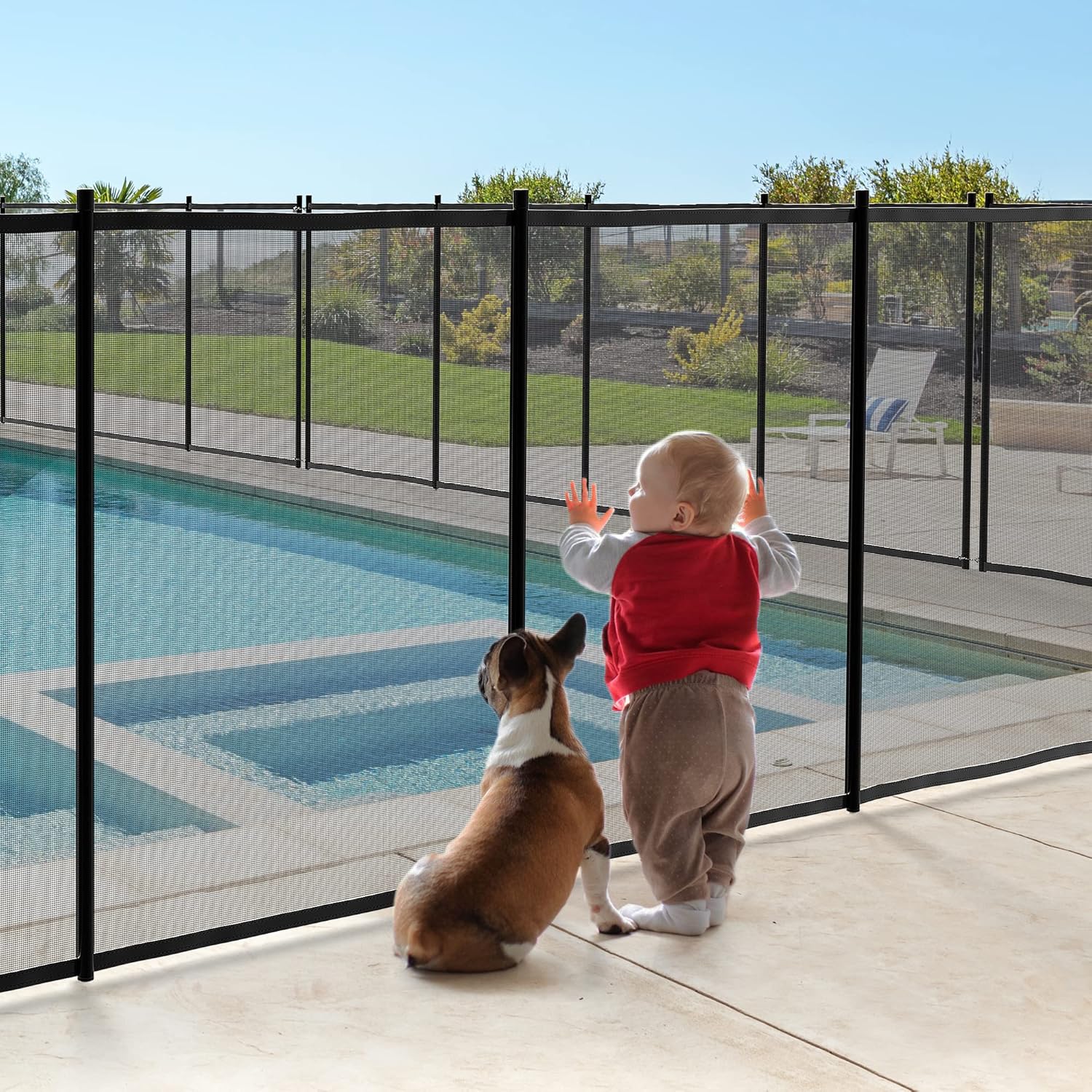 YITAHOME Valla de piscina para piscinas sobre el suelo, 4 x 96 pies, valla de seguridad para piscina al aire libre, patio trasero, jardín, piscina,