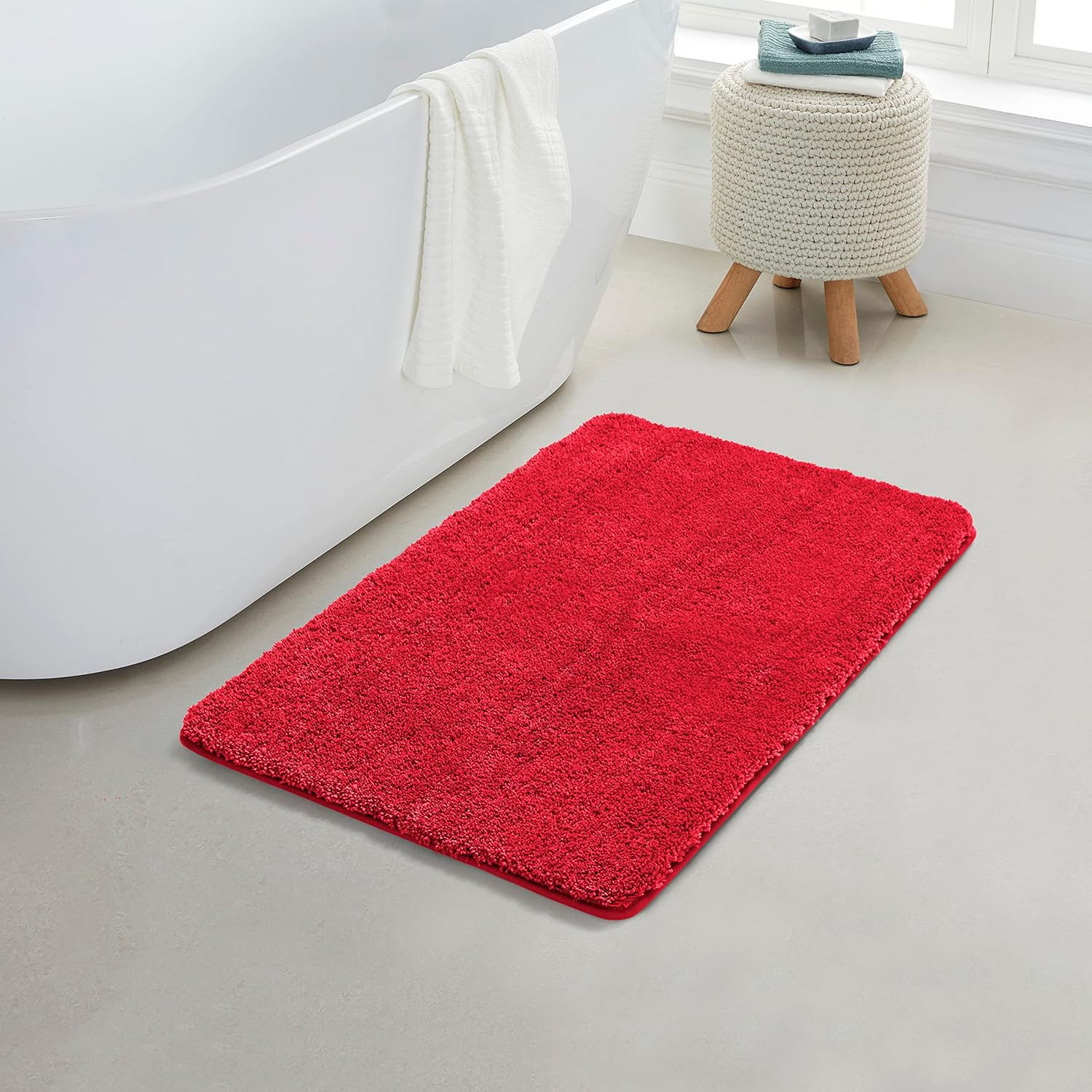 Yafa Home Fashion 1 alfombra de baño suave de microfibra sólida, respaldo antideslizante de TPR