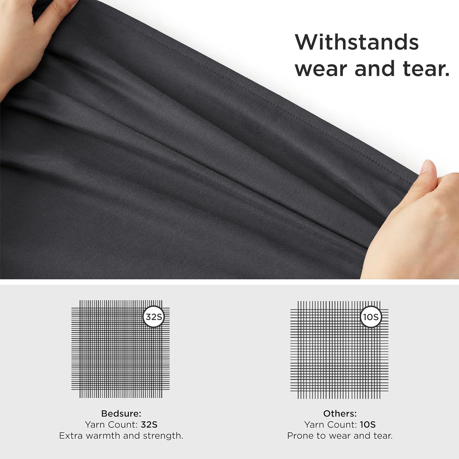 Bedsure Sábanas de franela cepillada tamaño Queen, sábanas 100% algodón para cama tamaño Queen, sábanas extra suaves, color gris carbón, sábanas