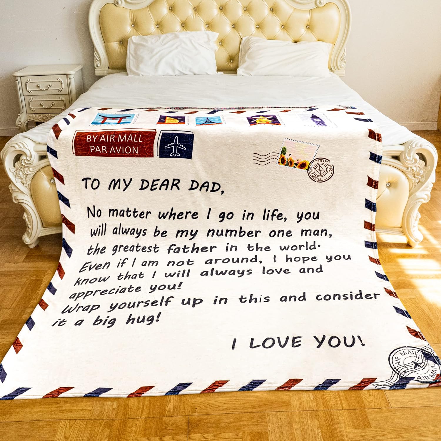 Manta de forro polar personalizada para papá, manta de micro ultrasuave personalizada para mi querido papá, cumpleaños, Navidad, Día del Padre para