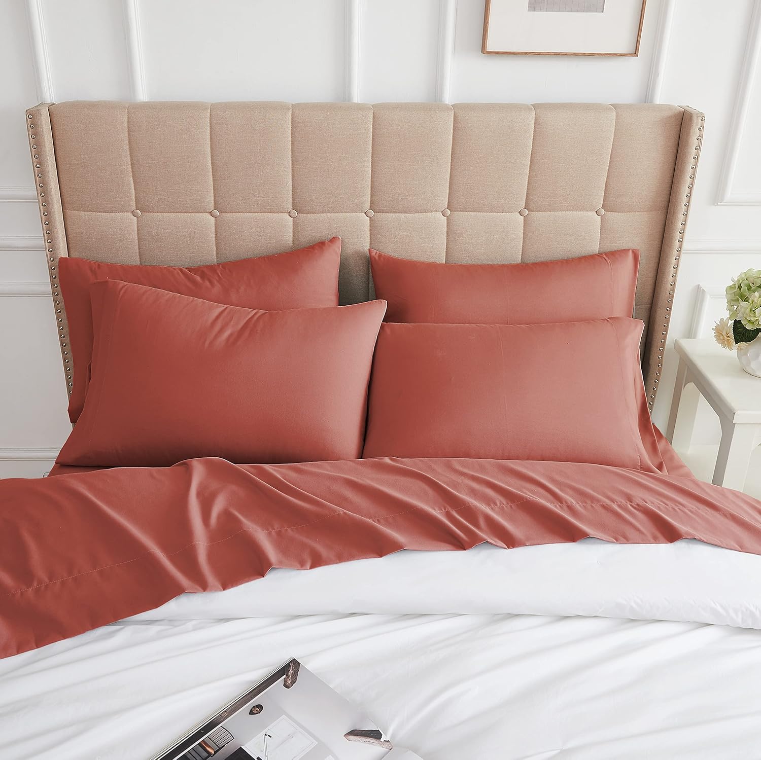 Southshore Fine Living, Inc. Colección Premium, juego de sábanas de 4 piezas, de bolsillo profundo, fácil cuidado, sin encogimiento, con 1 sábana
