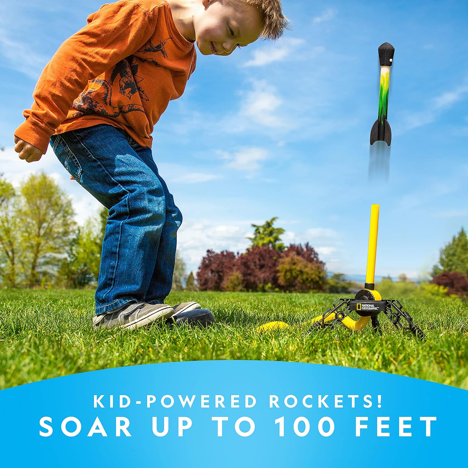 NATIONAL GEOGRAPHIC Recambio de juguete Air Rocket – Colección de cohetes LED definitiva con 5 cohetes de aire iluminados, compatible con todos los