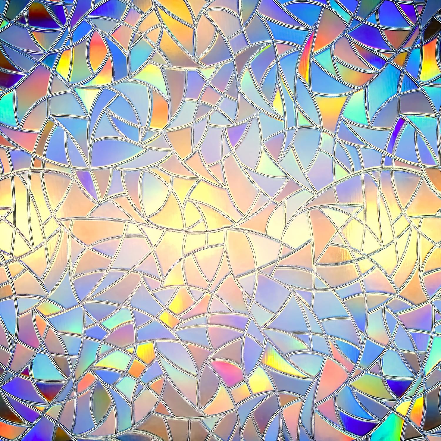 Película de privacidad para ventana, 17.5 x 78.7 pulgadas, película de ventana arcoíris para privacidad de vidrio, película decorativa para