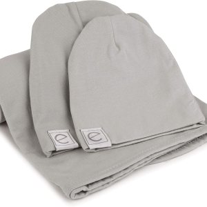Ely’s & Co. Manta de punto de algodón y 2 gorros para bebé, manta de recepción grande (gris) Ely’s & Co. Manta de punto de algodón y 2 gorros para bebé, manta de recepción grande (gris)