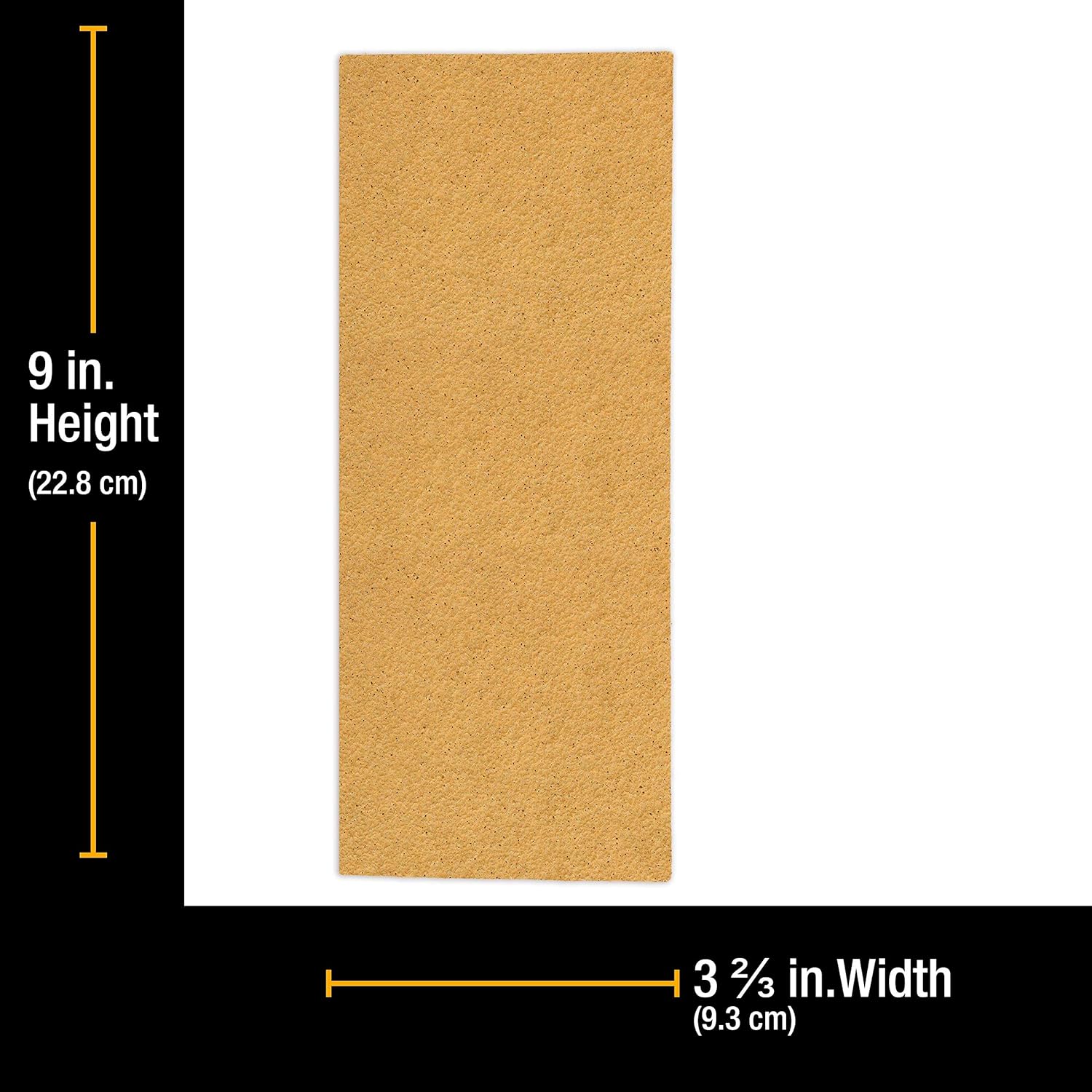 Dura-Gold Hojas de papel de lija dorado de 13 hojas, grano 40 (caja de 12)  3-23 x 9 pulgadas, soporte de gancho y bucle de tamaño de 3-23 x 9
