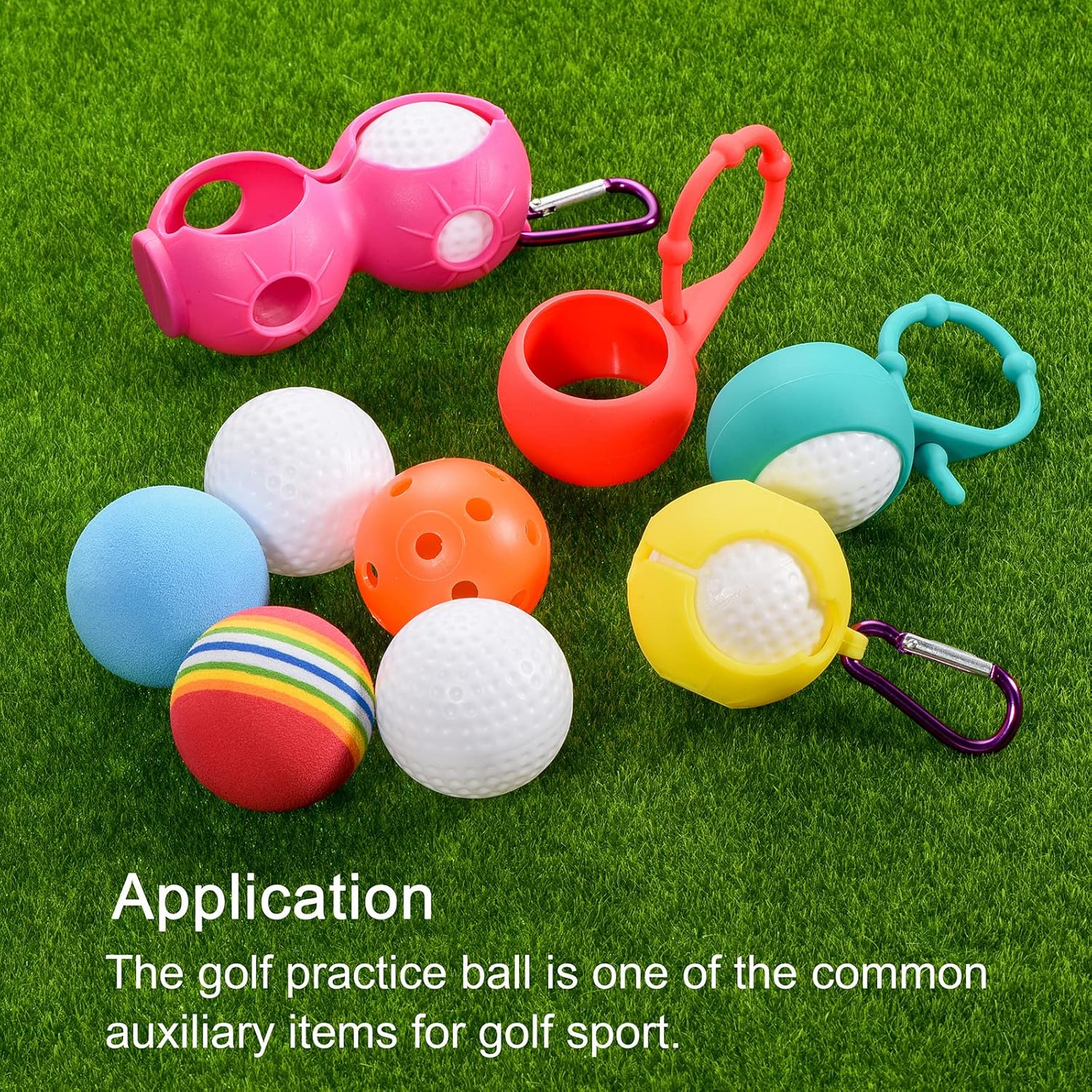 PATIKIL Pelotas de práctica de golf, entrenamiento hueco de flujo de aire de plástico con agujeros para práctica de swing en interiores