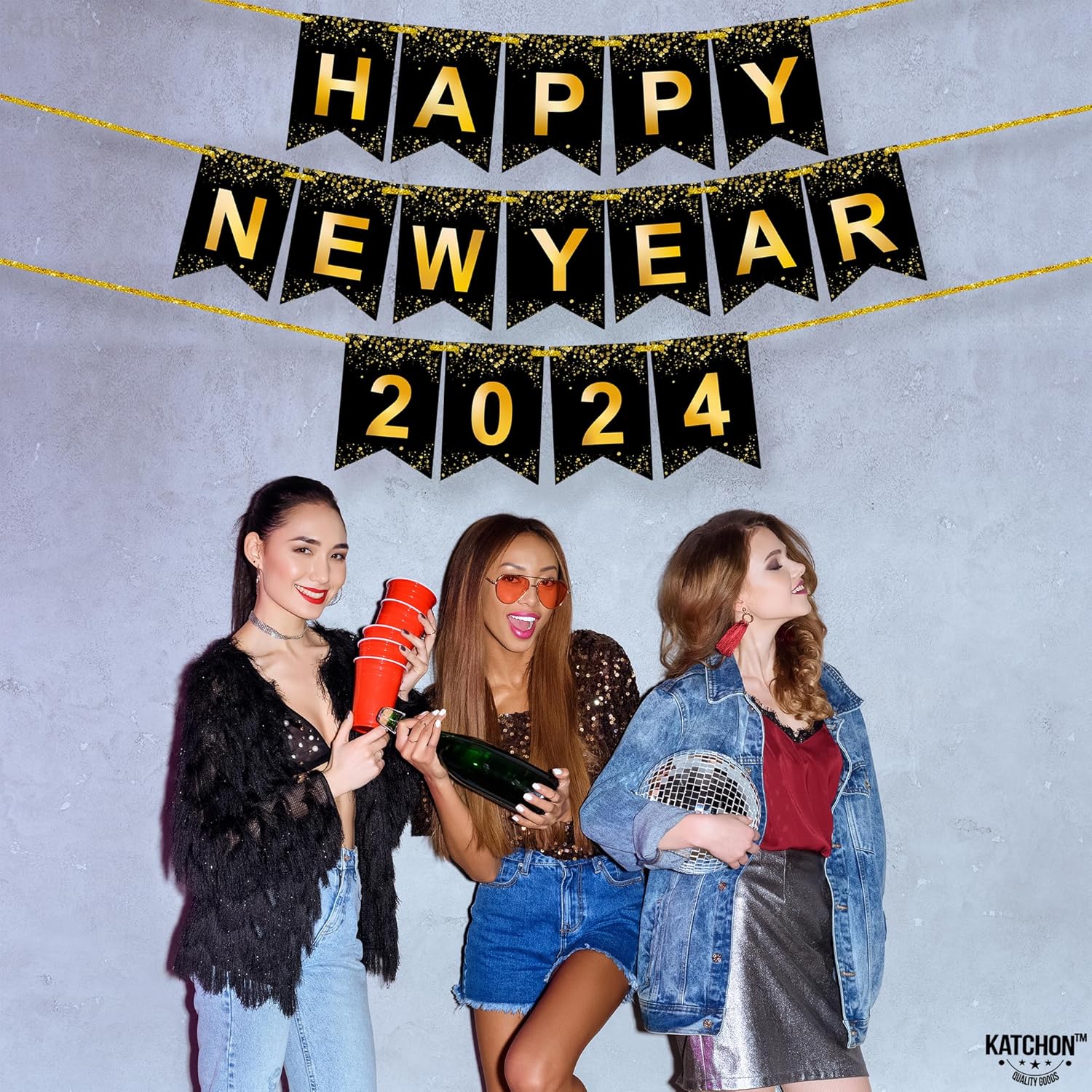 KatchOn, Cartel de feliz año nuevo 2024  Grande de 10 pies  Cartel de feliz año nuevo 2024  Cartel de feliz año nuevo, decoraciones de Año Nuevo