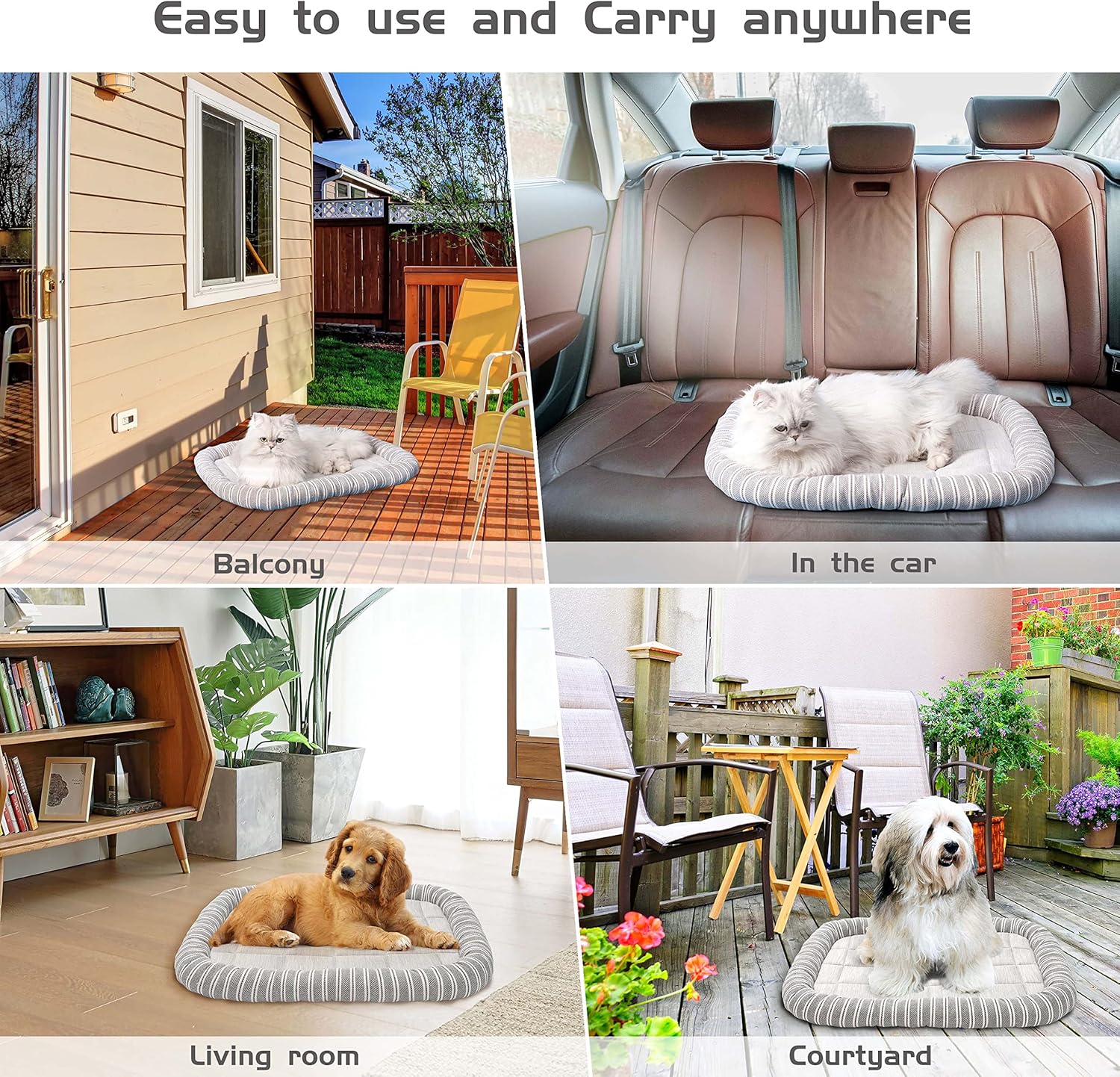 Tapete de enfriamiento para mascotas, impermeable, lona de algodón y lino, almohadillas de hielo lavables de verano para gatos y perros pequeños,