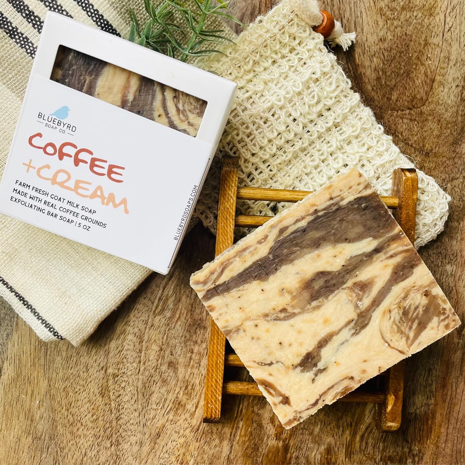 Bluebyrd – Jabón de café y crema exfoliante de leche de cabra  Barras de café orgánico natural  Jabones de barra de leche de cabra hechos a mano,