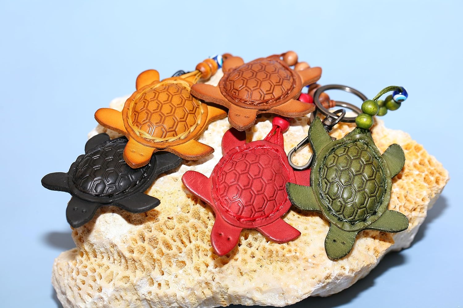 Leather Turtle Keychain  Turtle Charm for Backpacks & Leather Purses  Hanging Sea Turtle Accessory, Turtle Gift  Handmade, Cute Keychain Accessories