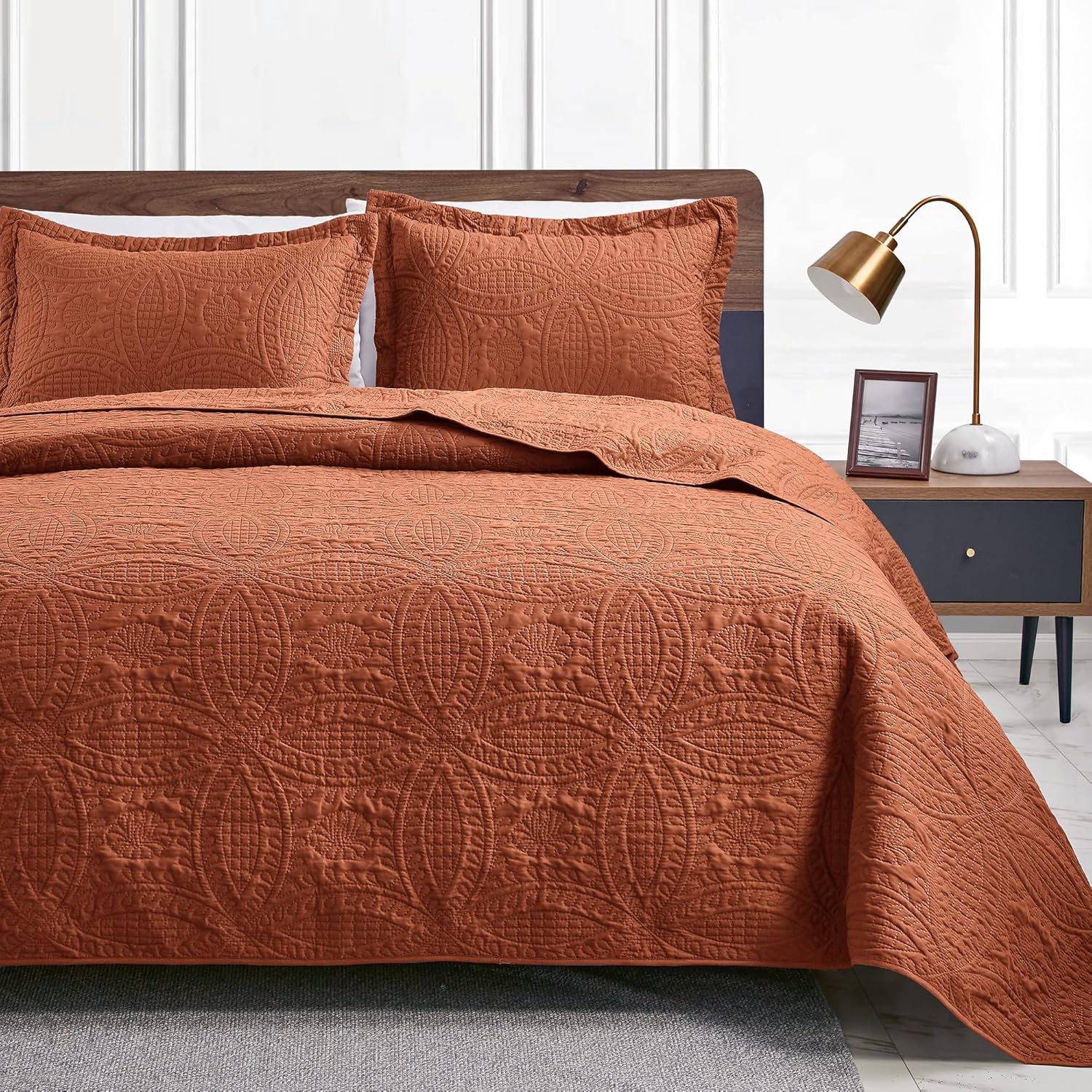 Love’s cabin Colchas para cama Queen color oscuro, colcha suave de verano, colcha de microfibra ligera, colcha de estilo moderno con patrón de