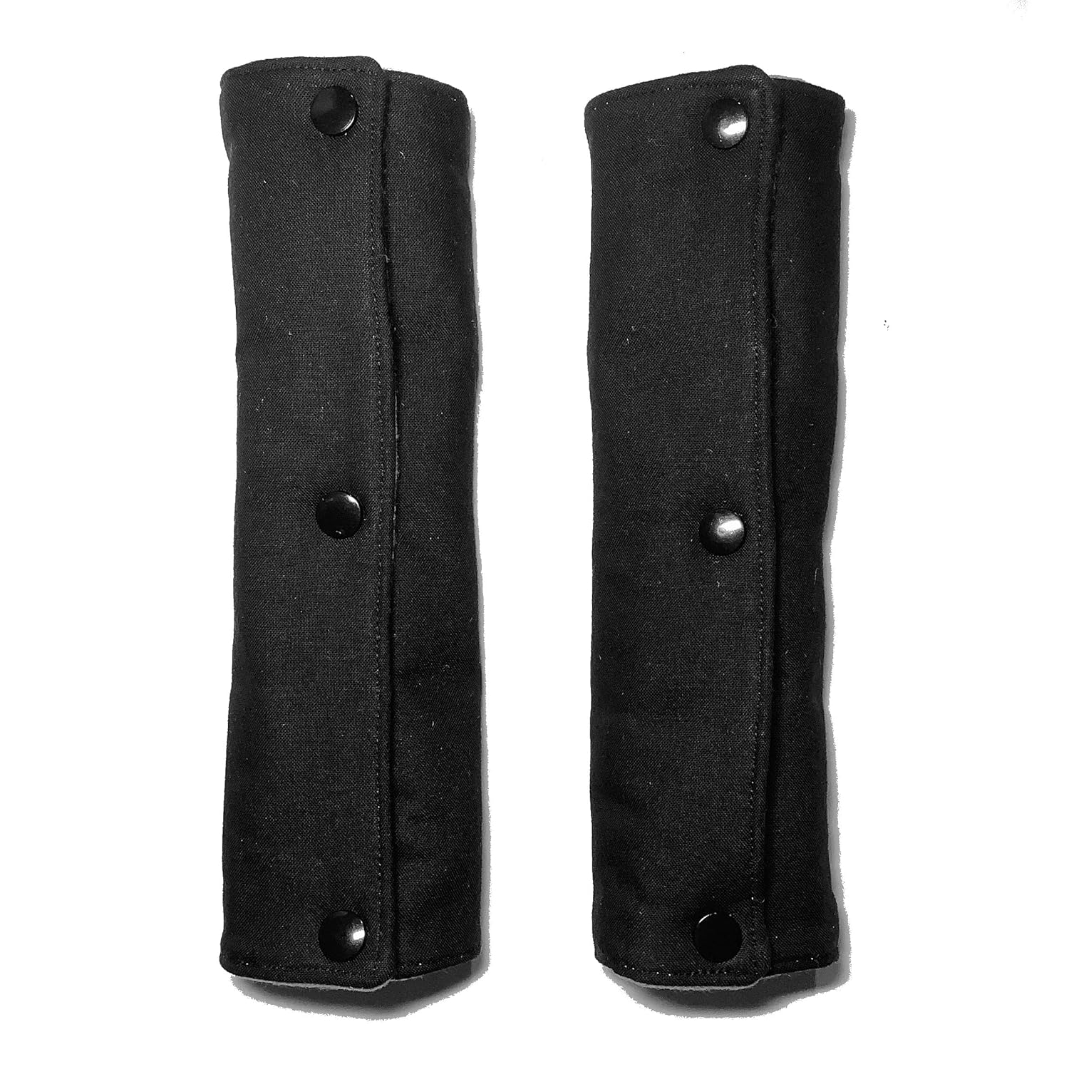 Custom Plain Solid 100% Cotton Sateen Car Seatbelt Cover, Black Silver, Made in USA, Washable Padded Soft Quilted, Comfortable Driving Seat Belt
