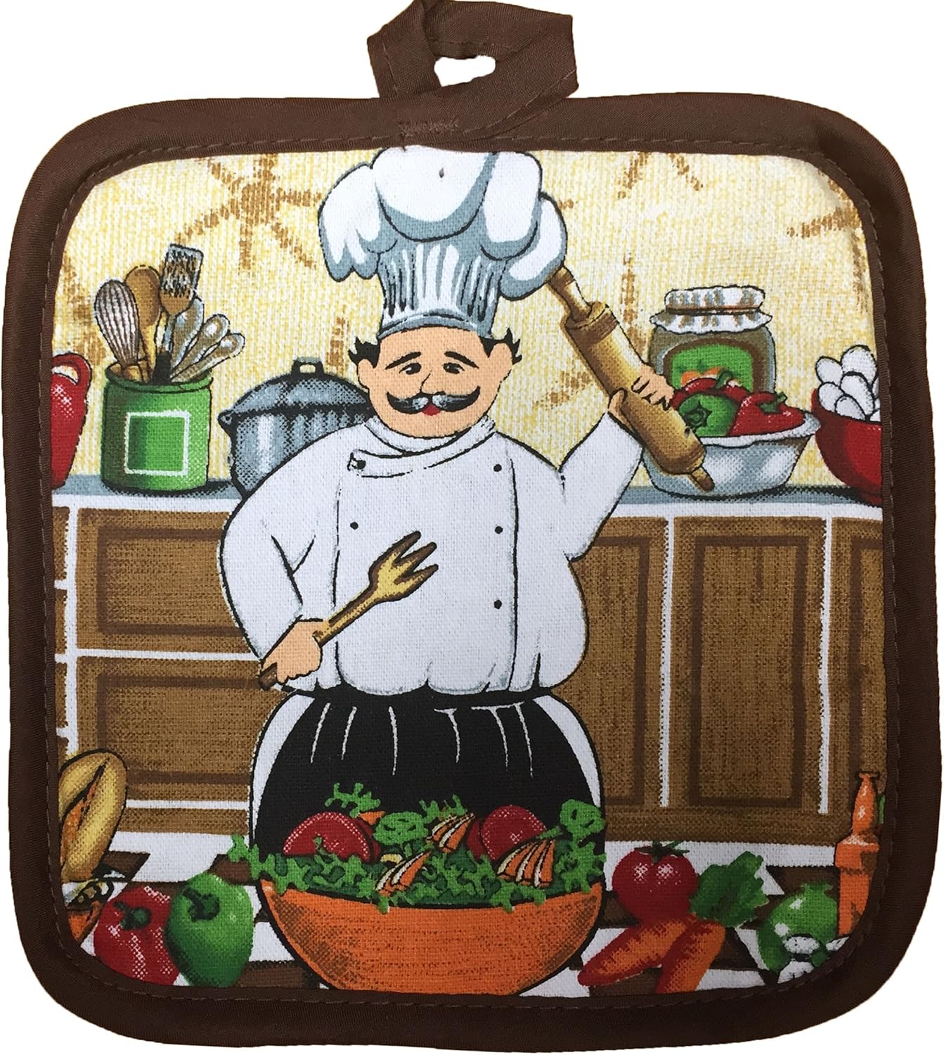 Petal Cliff Juego de 5, toallas de cocina de rizo 100% algodón con estampado de ensalada de chef, tamaño 15 pulgadas x 25 pulgadas.