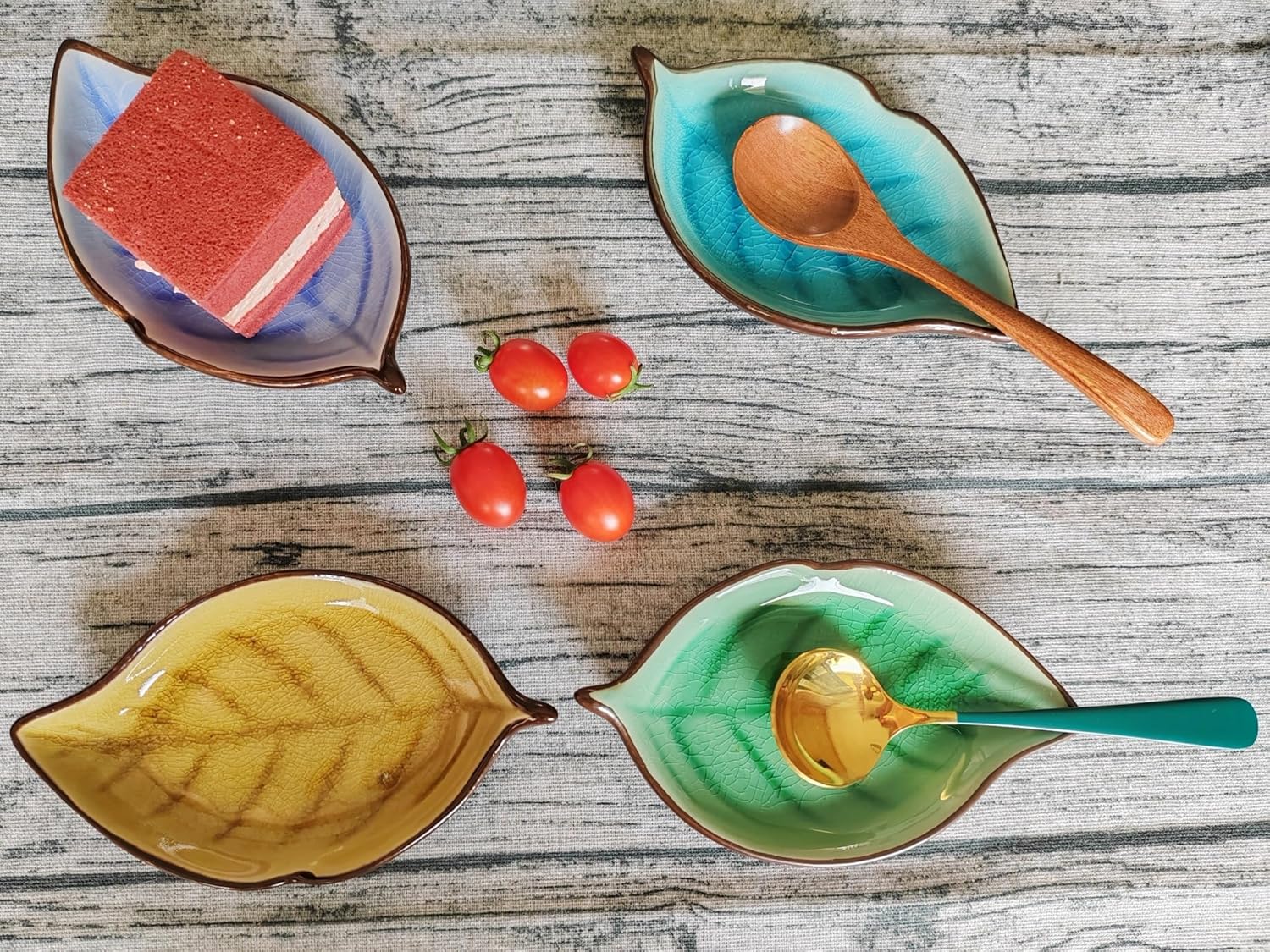 Soporte para cucharas para estufa, soporte de cuchara en forma de hoja para estufa, soporte de cuchara de cerámica para encimera de cocina, soporte