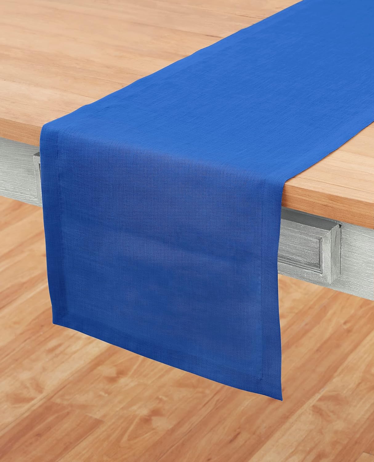 Solino Home Camino de mesa de lino azul real de 120 pulgadas de largo  100% lino puro de 14 x 120 pulgadas  Camino de mesa de comedor de granja para
