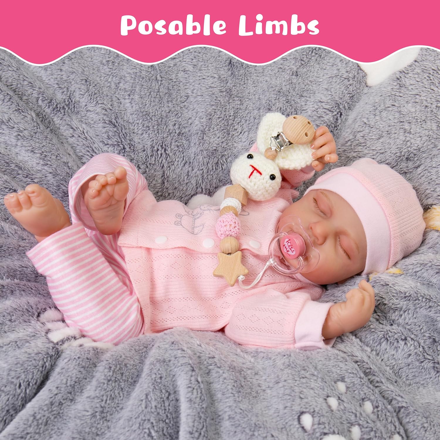 Milidool Muñecas de bebé Reborn realistas de 20 pulgadas, cuerpo suave, muñeca de bebé de silicona realista, muñecas de bebé recién nacidas, muñecas