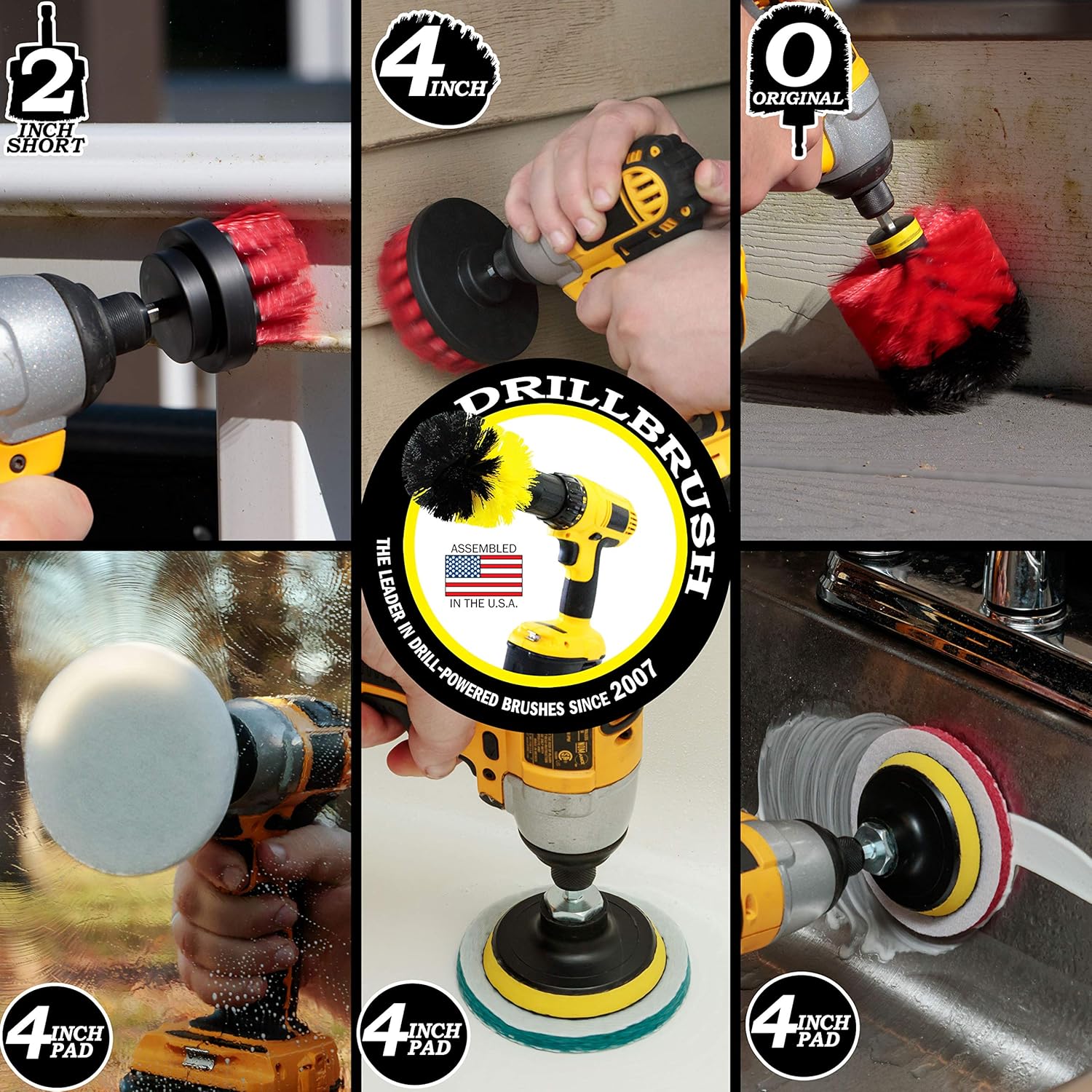 Cepillo de limpieza Drillbrush – Accesorio para cepillo de taladro – Limpieza de piedras – Cepillo de limpieza profunda – Cepillo limpiador de