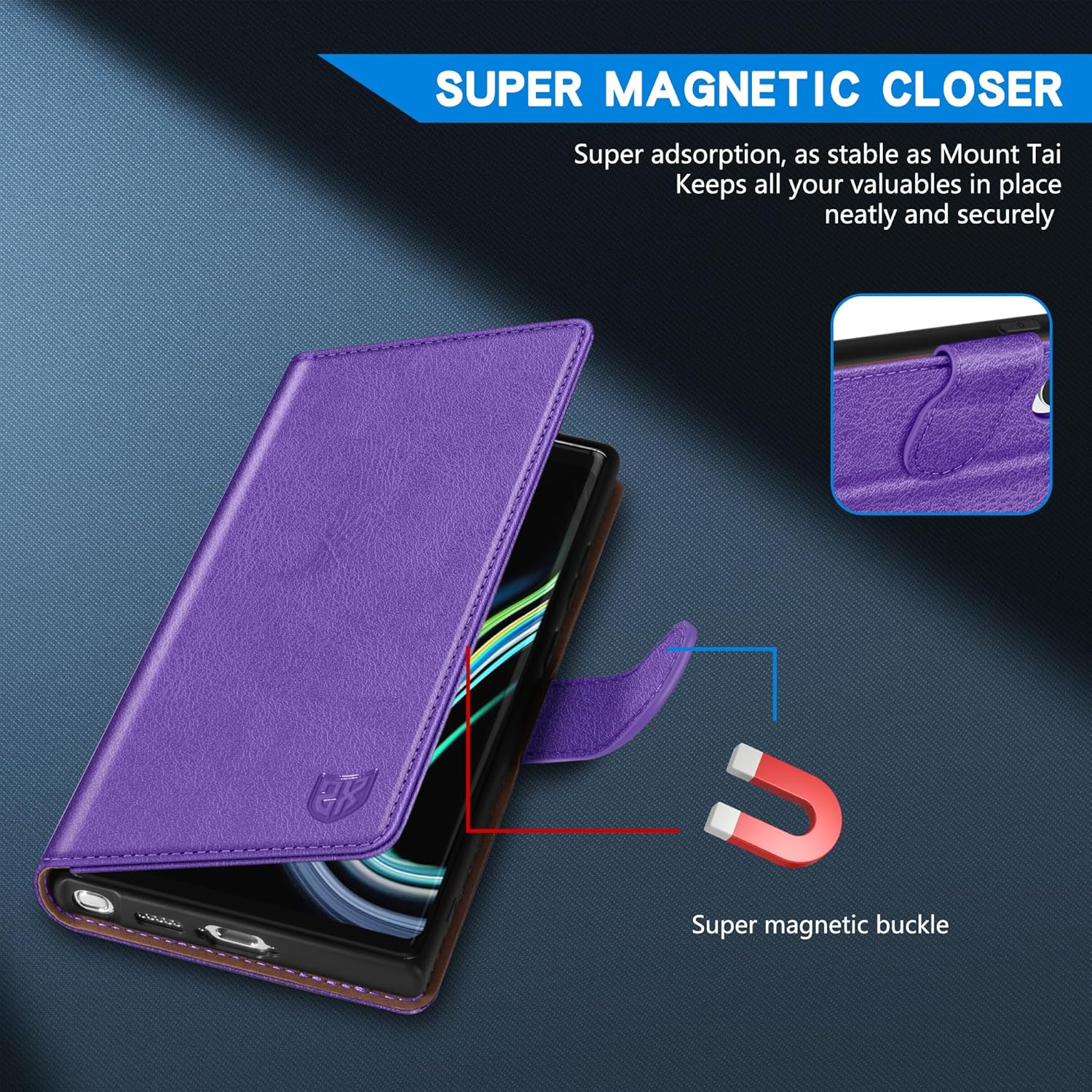 ZZXX Funda tipo cartera para Samsung Galaxy Note 9 con bloqueo RFID, ranura para tarjetas, función atril, cierre magnético, funda protectora de