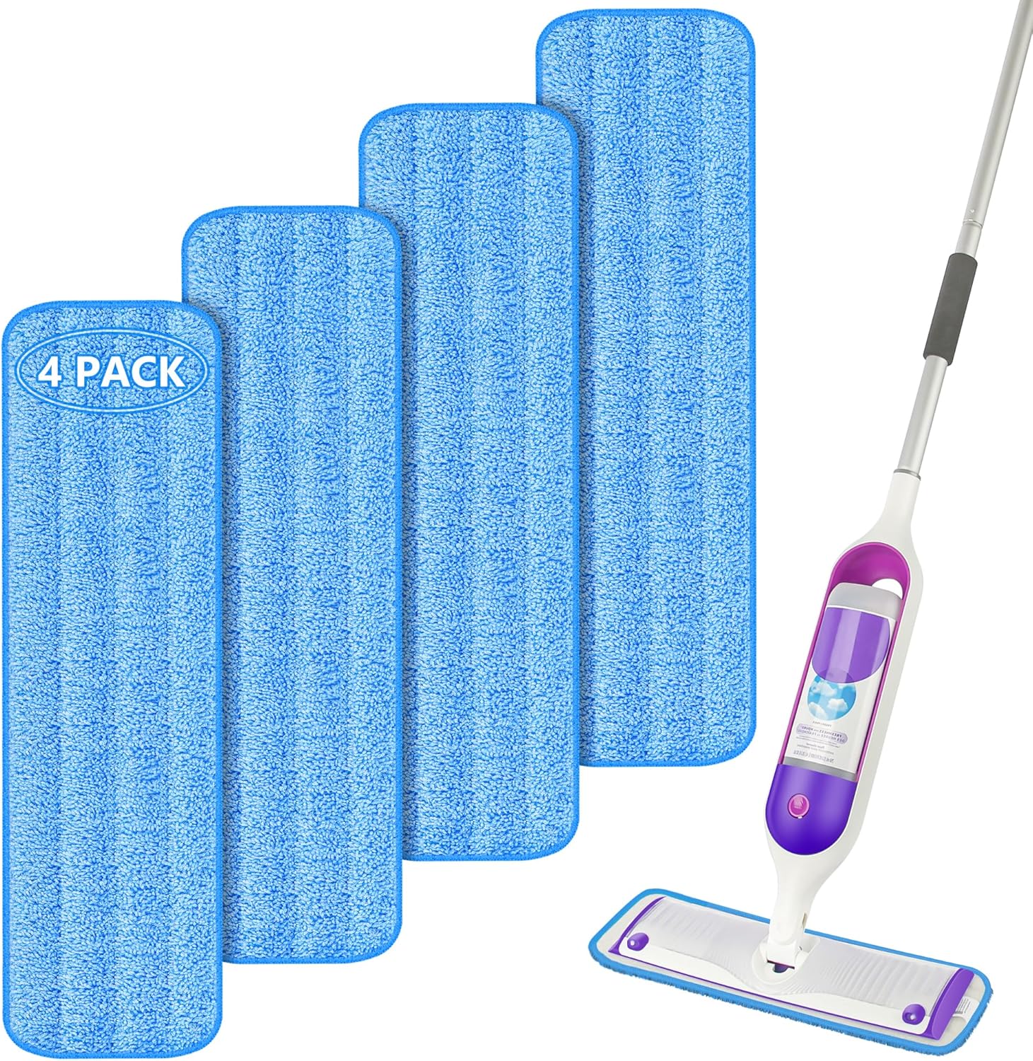 Almohadillas de repuesto para trapeador compatibles con Swiffer PowerMop, almohadillas de microfibra lavables y reutilizables de 15 pulgadas para