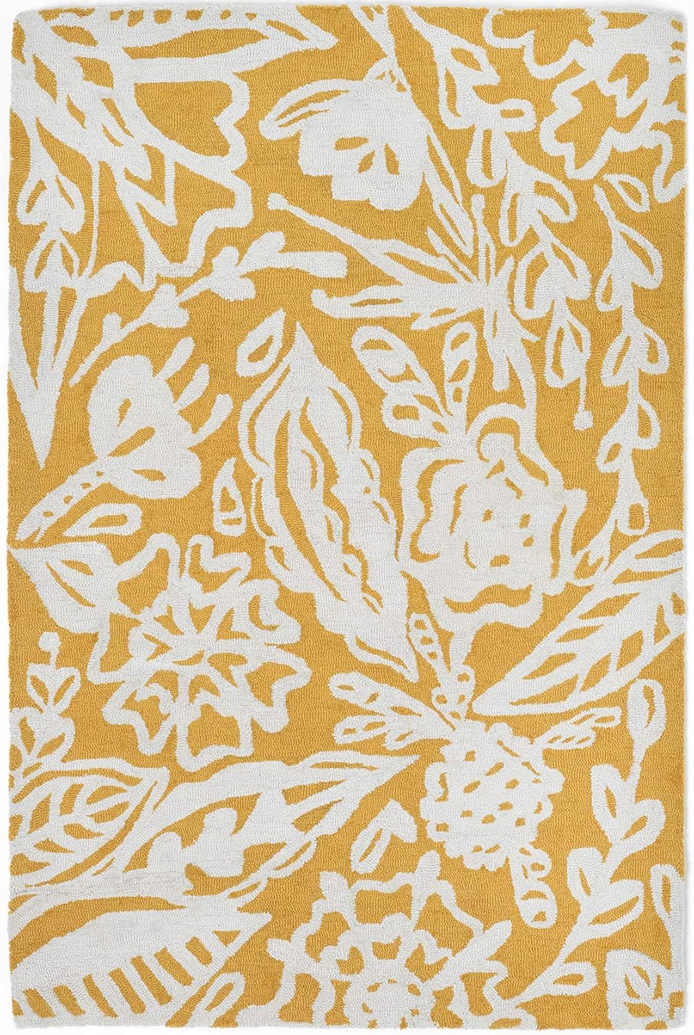 Fab Habitat Alfombra interior o exterior I Entryway, Living Comedor I Gancho a mano, resistente a las manchas, suave I Glamis – Amarillo mostaza, 3
