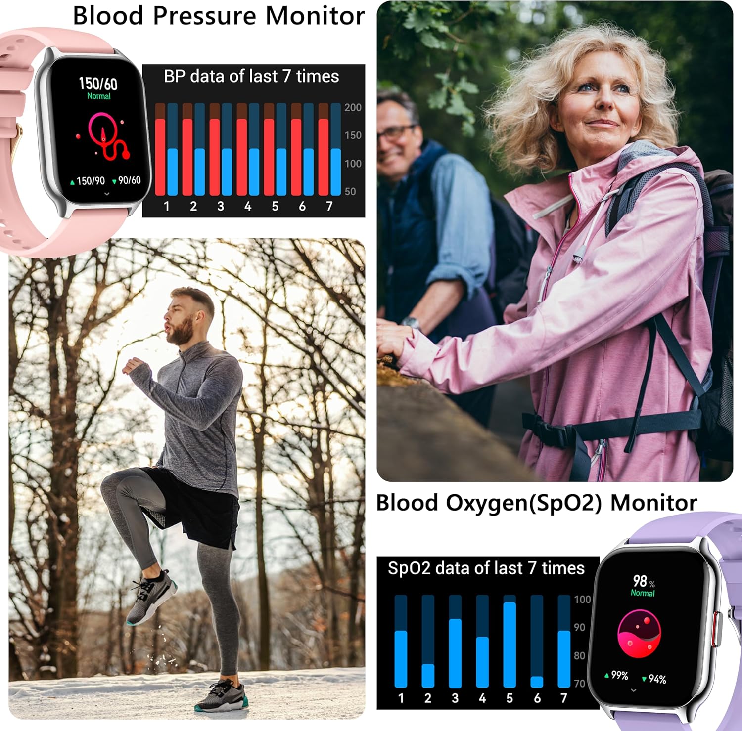 ZOSKVEE Reloj inteligente para mujeres y hombres (marcadorespuesta de llamadas), reloj de seguimiento de fitness de 2.0 pulgadas con monitor de