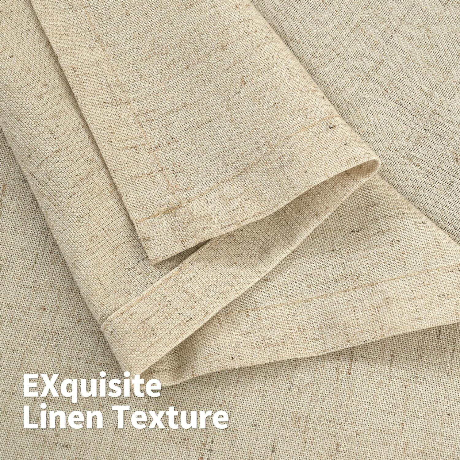 YoungsTex 2 paneles de cortinas de lino marrón de 84 pulgadas de largo, para sala de estar, con ojales, filtrado de luz, cortinas de ventana para