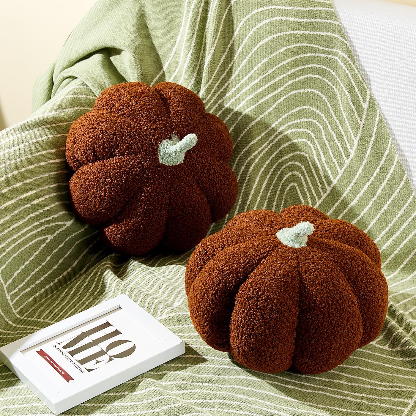 2 almohadas de calabaza de 11.8 x 6 pulgadas, almohada de calabaza de Acción de Gracias, almohada de calabaza de Halloween, almohada decorativa con