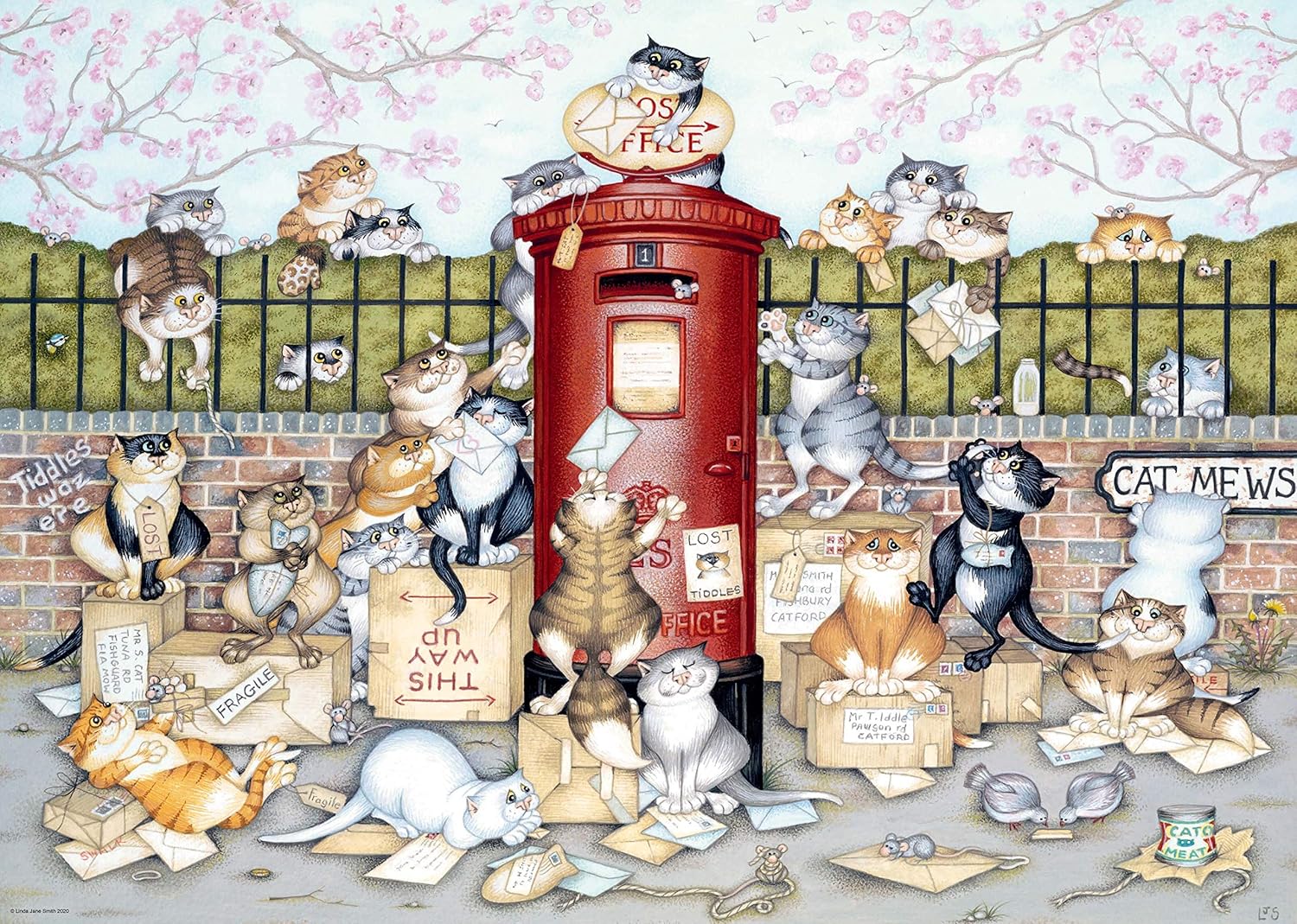 Ravensburger Crazy Cats Vintage No.9 Lost in The Post – Rompecabezas de 1000 piezas para adultos y niños a partir de 12 años