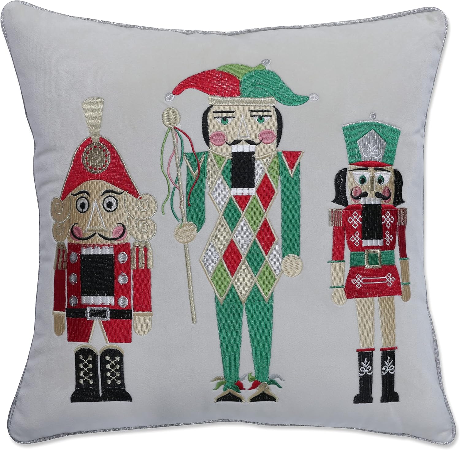 Pillow Perfect Funda de almohada de terciopelo para interiores, 16.5 x 16.5 pulgadas, color rojo