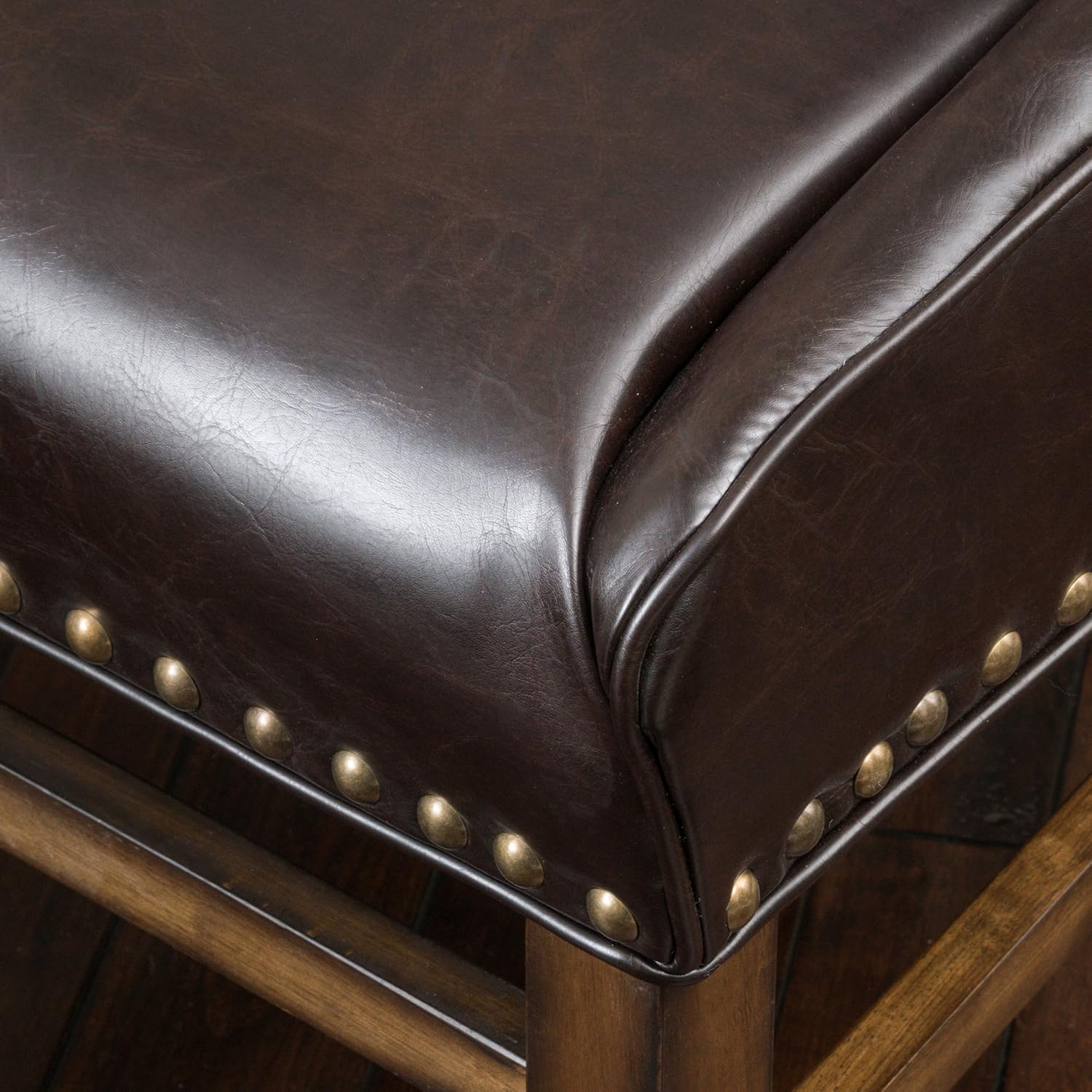 Christopher Knight Home James Bonded Silla de comedor de cuero, marrón