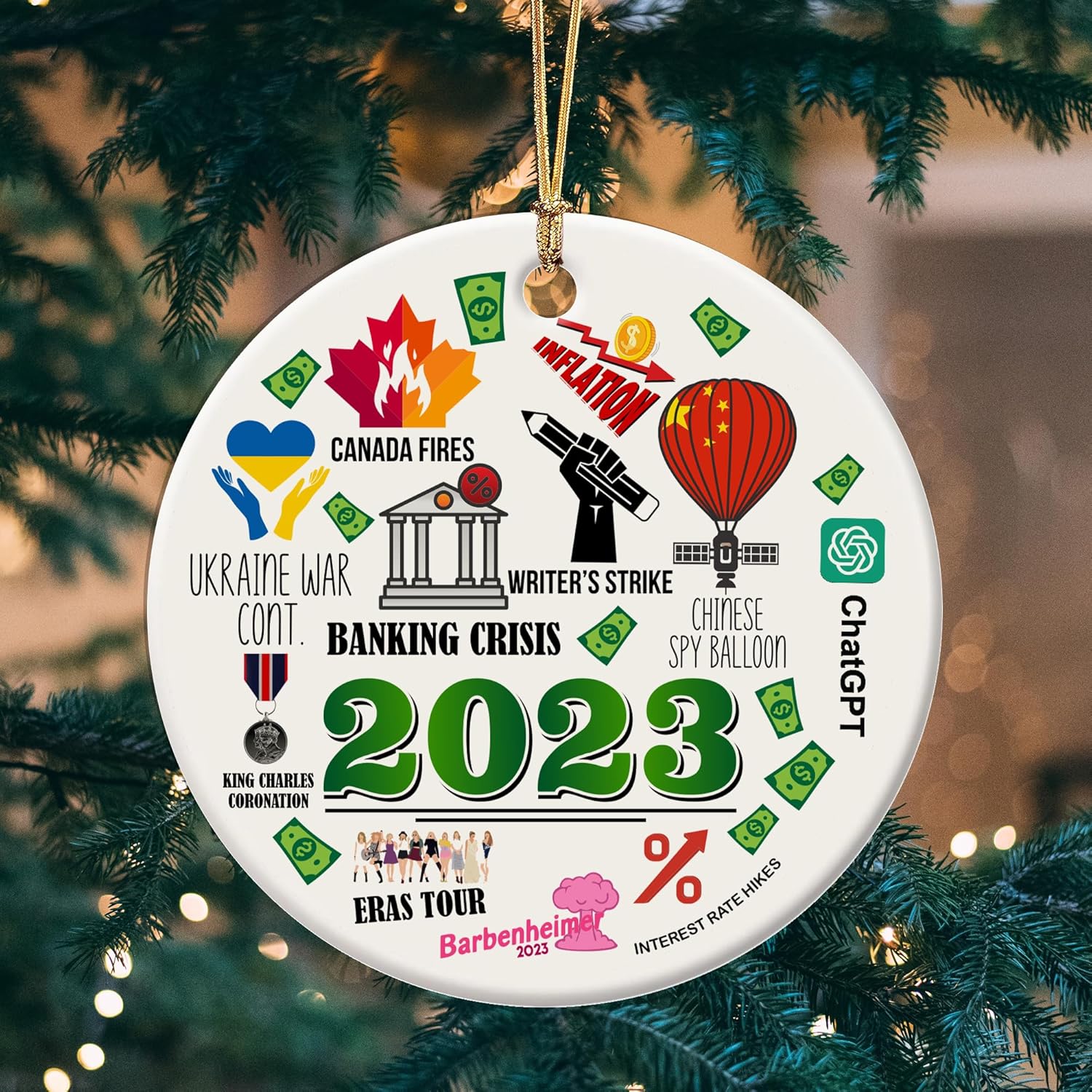 Adorno de Navidad 2023, regalos para pareja, adornos para árbol de Navidad, accesorios para colgar, decoración de adornos de Navidad