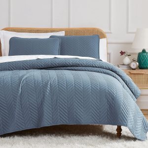 Southshore Fine Living, Inc. Juego de ropa de cama de gran tamaño ligero, tela prelavada, colcha suave de 3 piezas con dos fundas a juego (98 Southshore Fine Living, Inc. Juego de ropa de cama de gran tamaño ligero, tela prelavada, colcha suave de 3 piezas con dos fundas a juego (98