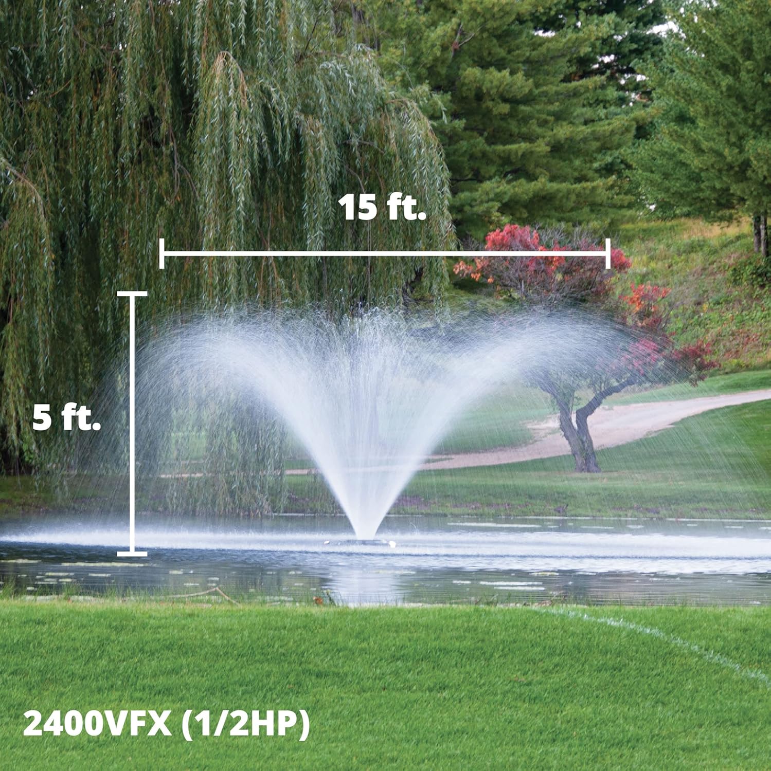 Kasco Fuente de estanque aireadora serie VFX – 12 caballo de potencia 120V monofásico con cable de alimentación eléctrica de 100 pies  Bomba