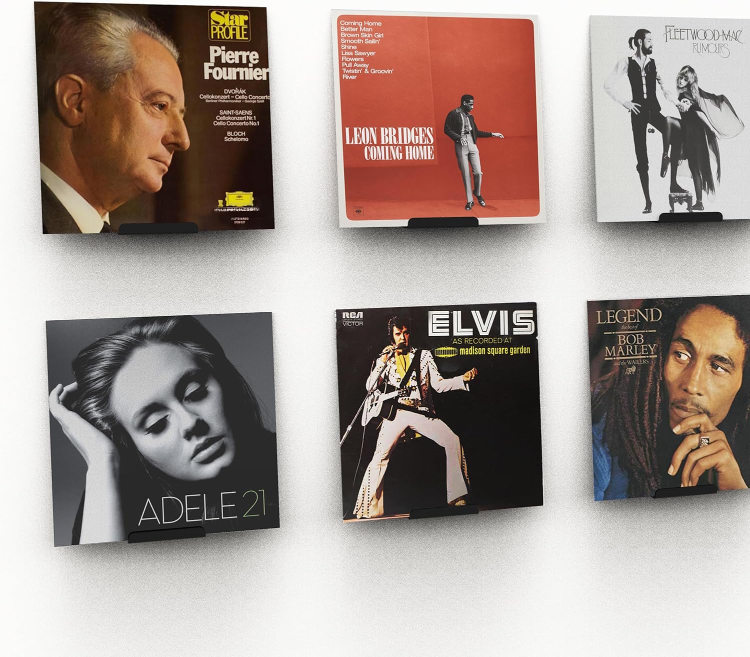 Estante de vinilo transparente para montaje en pared, paquete de 8 unidades, soporte para discos de acrílico, soporte para discos de vinilo y