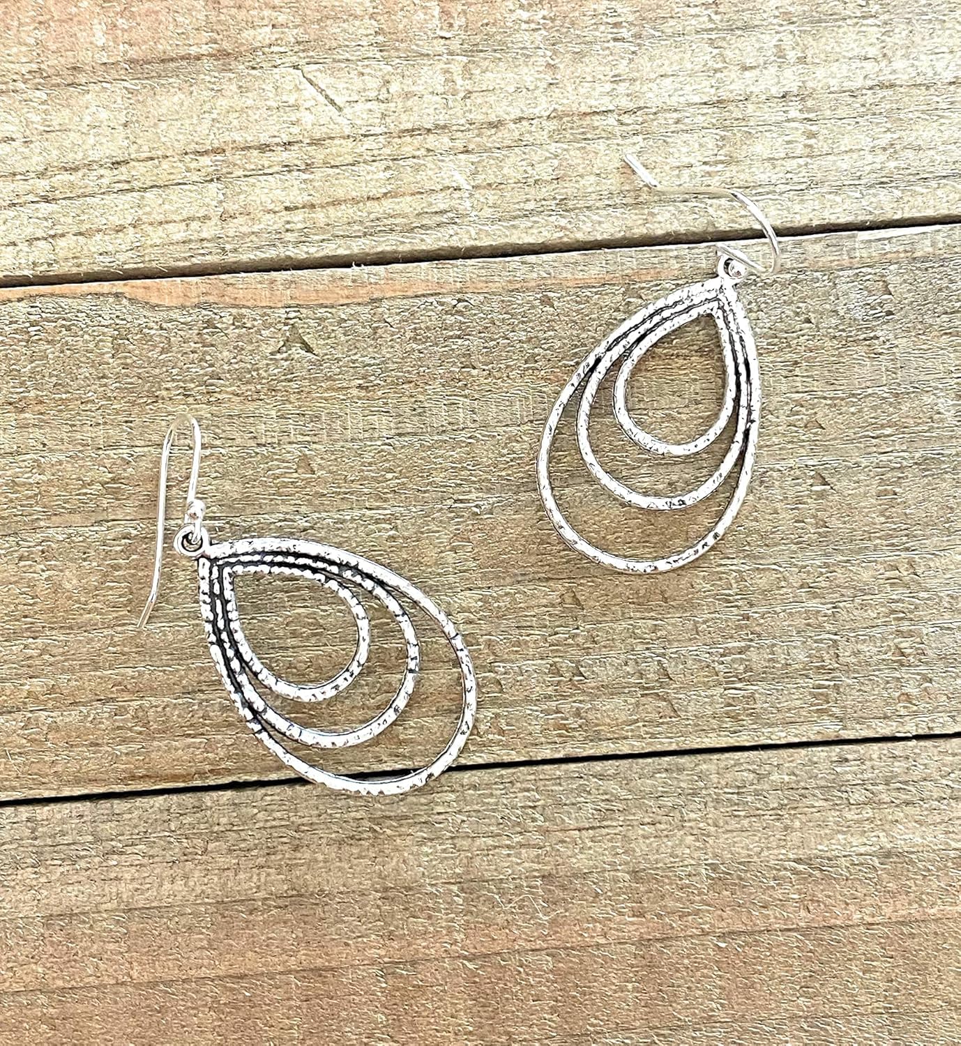 Layered Teardrops on Sterling Silver Earrings