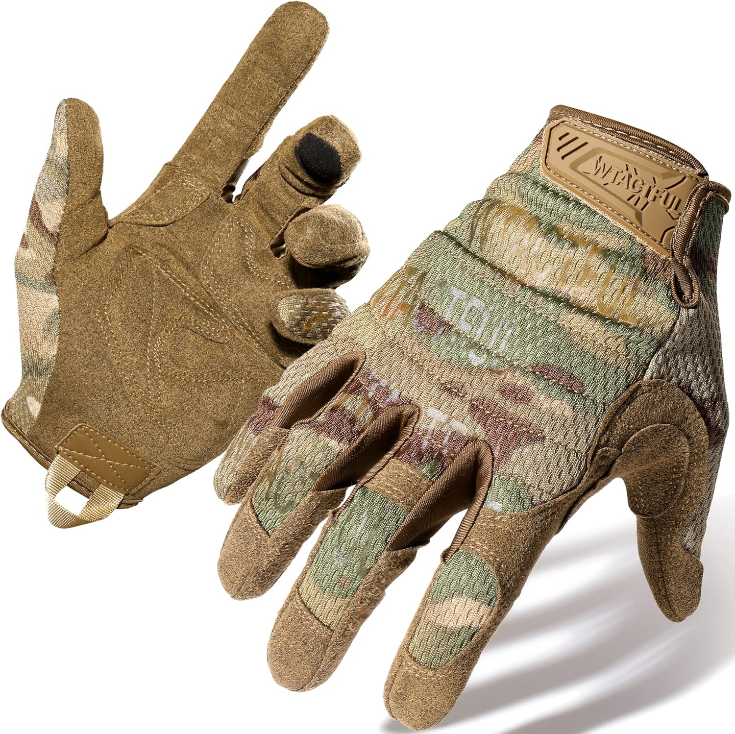 WTACTFUL Guantes tácticos para hombres, protección completa para dedos, Airsoft, paintball, trabajo, caza, guantes