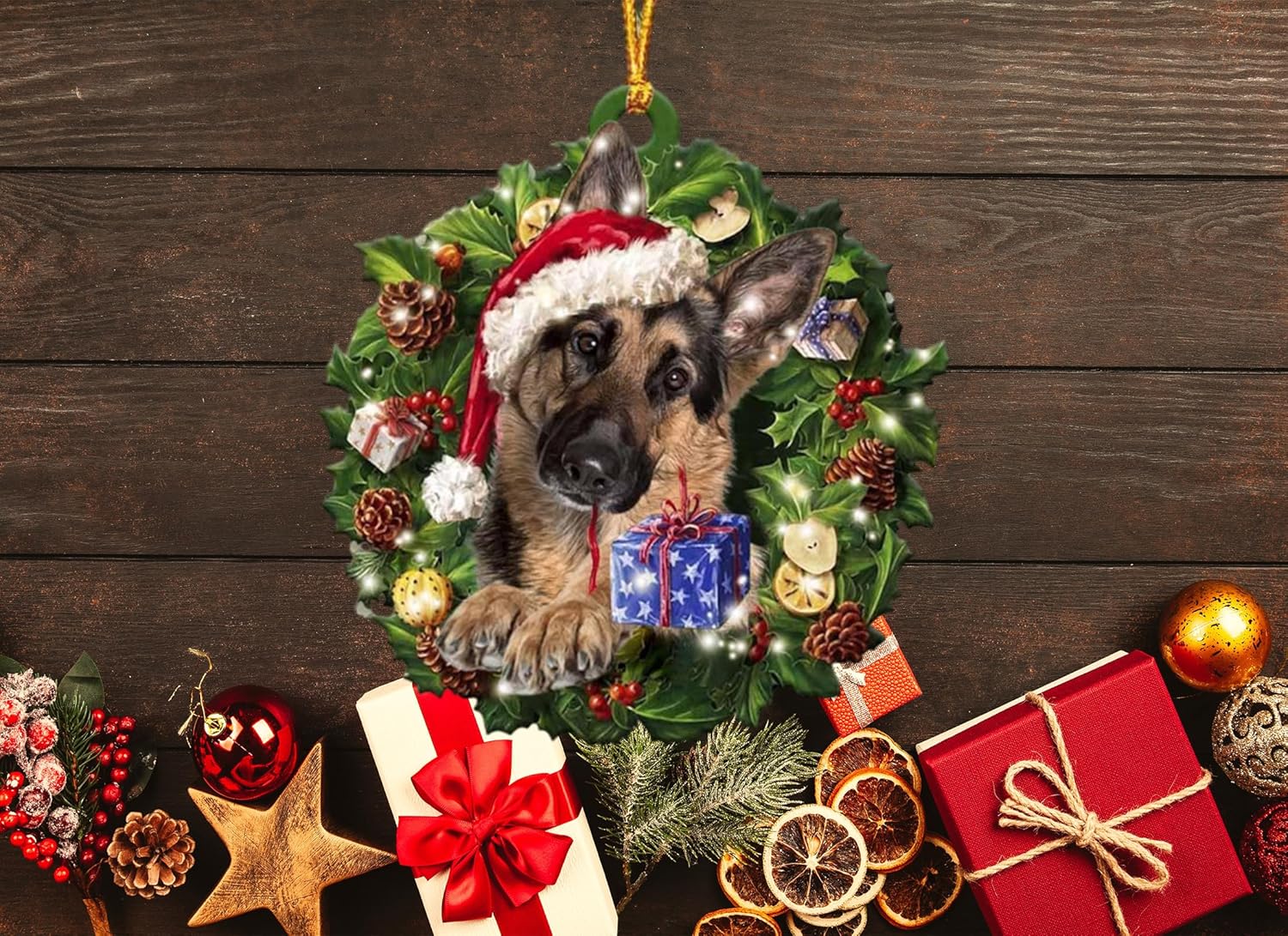 Adornos de perro para árbol de Navidad, lindas decoraciones de imagen de perro, regalos conmemorativos para mascotas para Navidad, divertidos